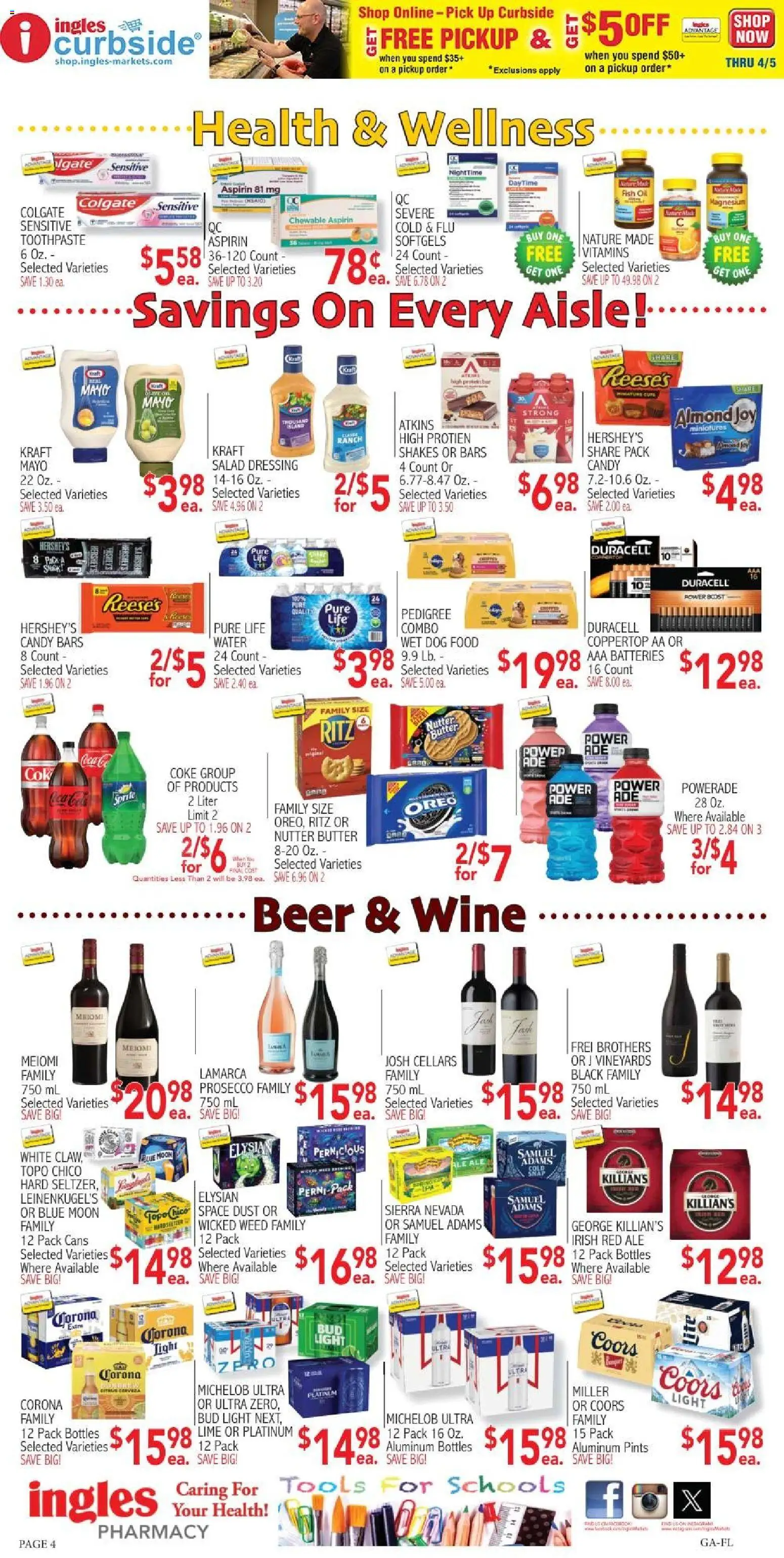 Ingles Weekly Ad - valid from 18.03.2026 | Page: 4 | Products: Magnesium, Fish Oil, Dog Food, Toothpaste