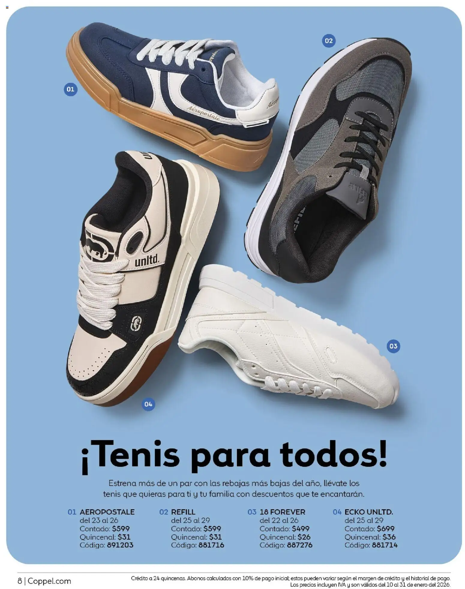 Nuevas ofertas de Coppel válidas en toda la República Mexicana desde el 10.01.2026. ¡Encuentra las mejores ofertas en Coppel catálogo Invierno! | Página: 9 | Productos: Tenis, Té