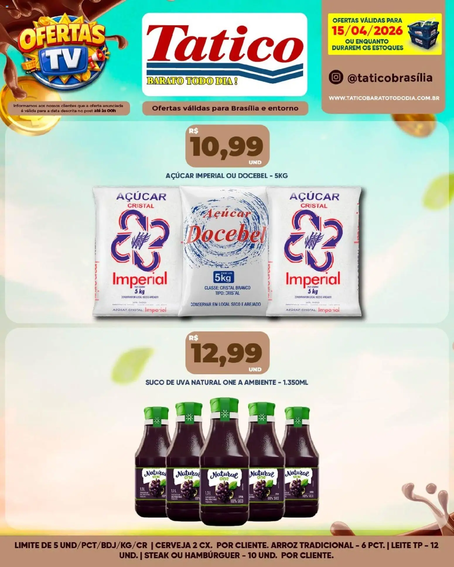 Tatico Folheto - válido de 16.04.2026 | Página: 36 | Produtos: Suco, Cerveja, Arroz, Açúcar