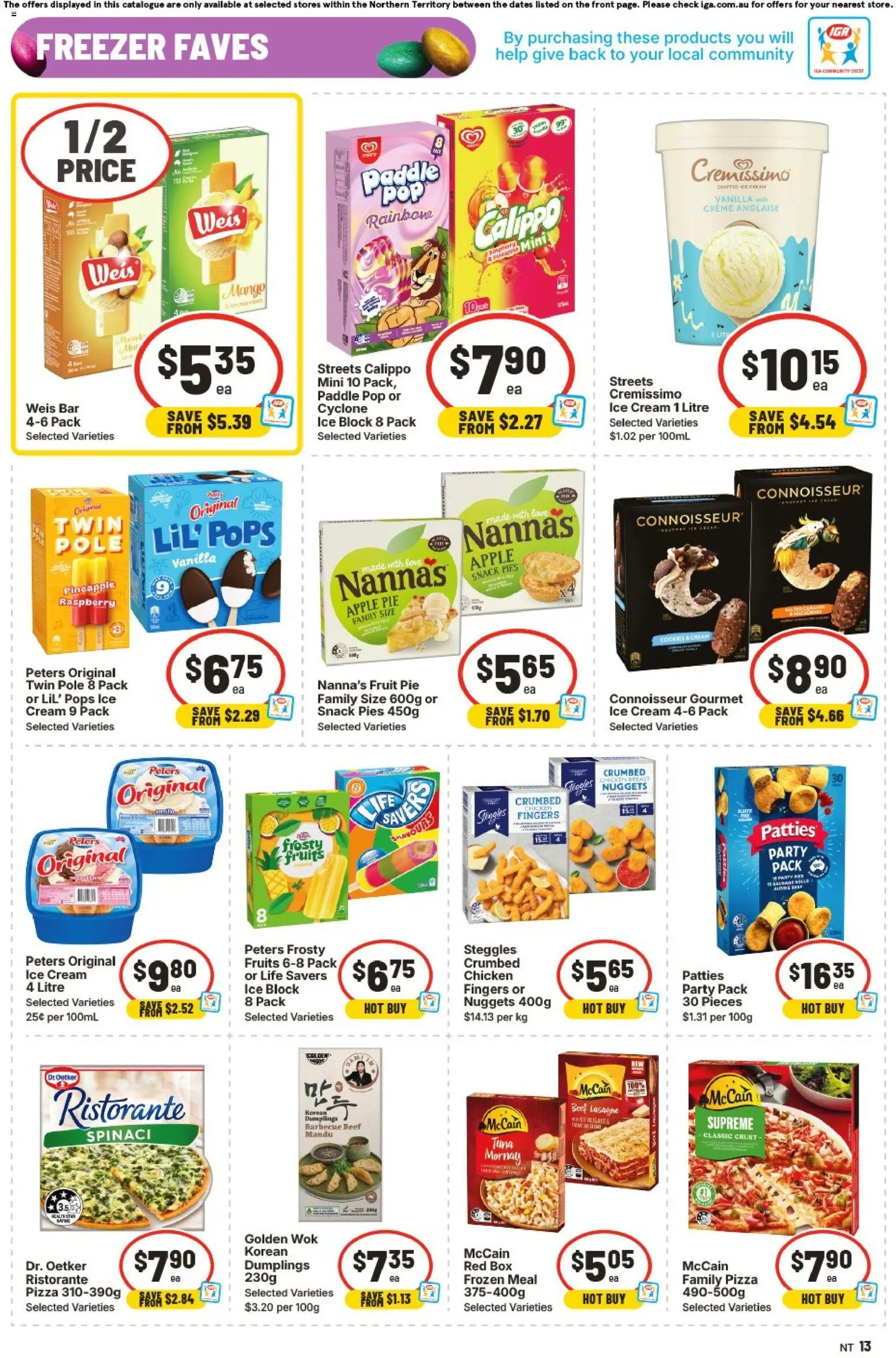 IGA catalogue - valid from 01.04.2026 | Page: 13 | Products: Pizza, Beef, Pineapple, Freezer