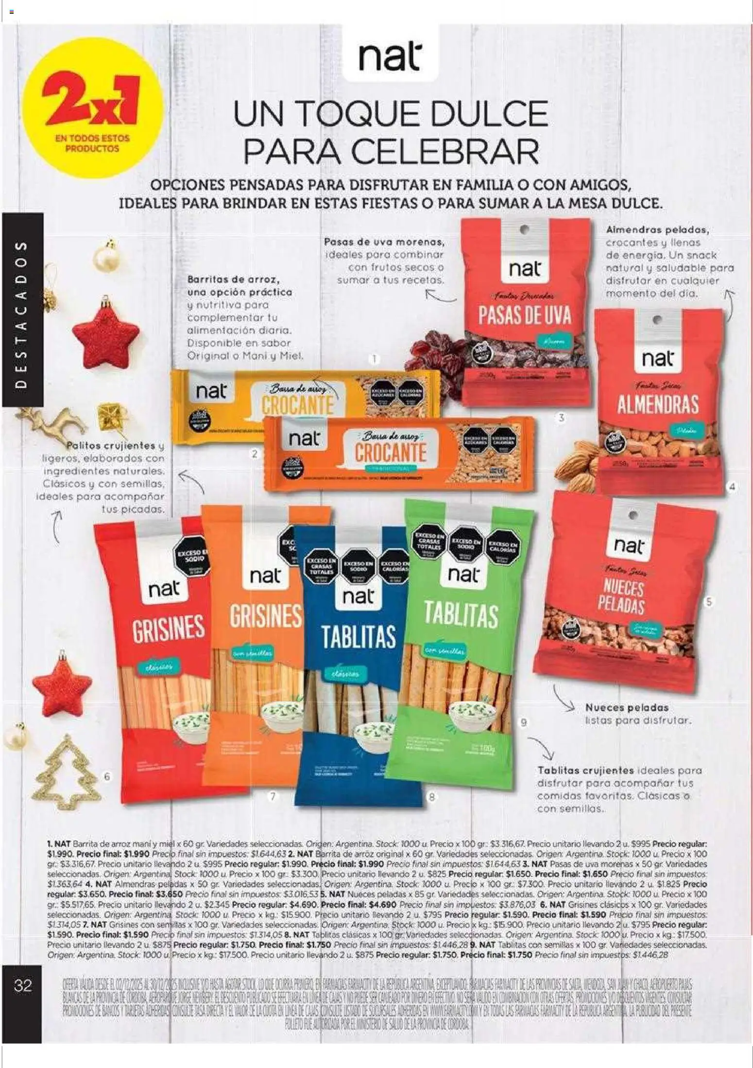 Farmacity catálogo │ válido desde el 02.12.2025 | Página: 32 | Productos: Almendras, Pasas de uva, Semillas, Nueces