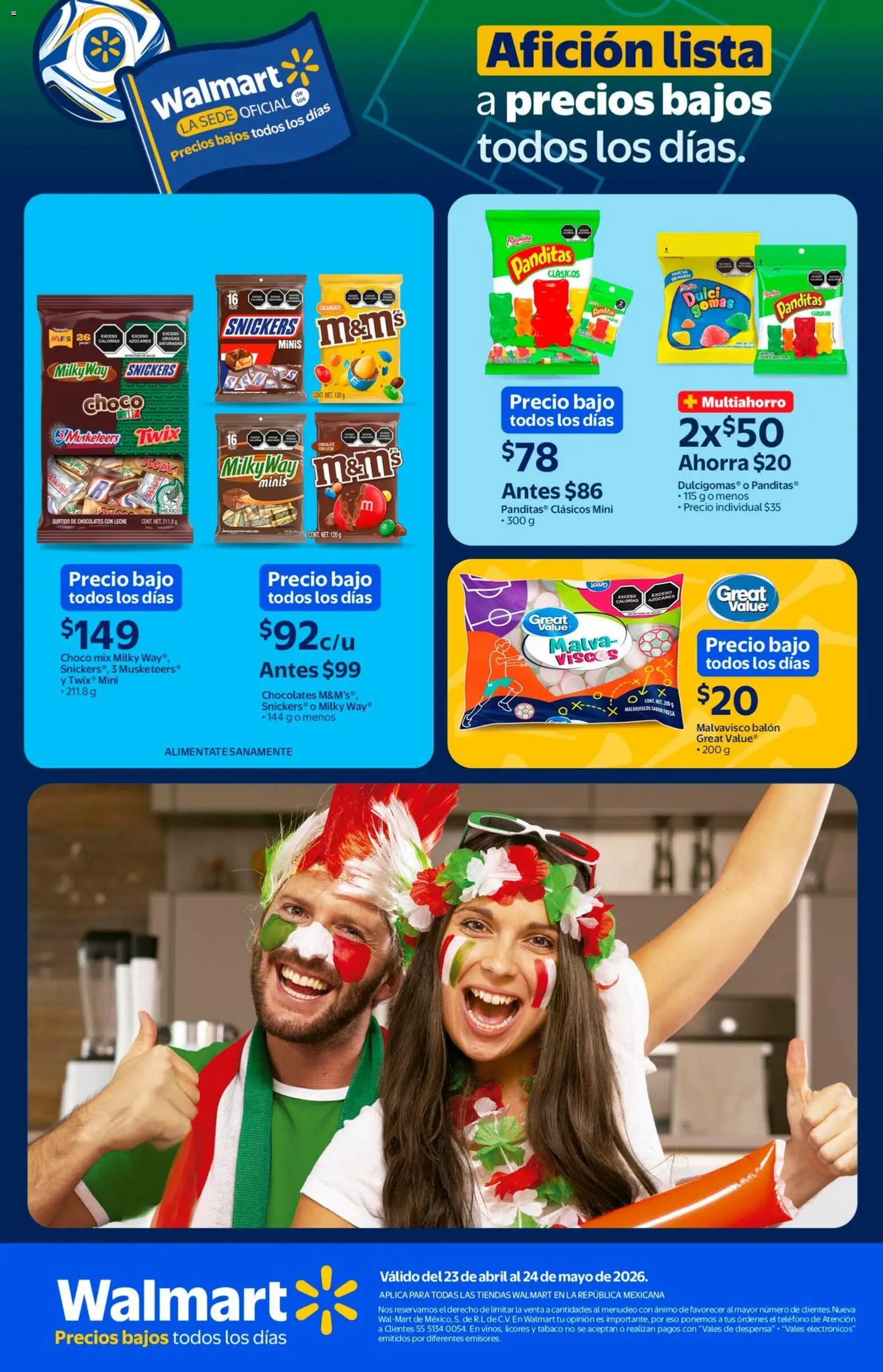 Nuevas ofertas de Walmart válidas en toda la República Mexicana desde el 23.04.2026. ¡Encuentra las mejores ofertas en Walmart folleto! | Página: 24 | Productos: Fresa, Cacahuate, Leche, Teléfono