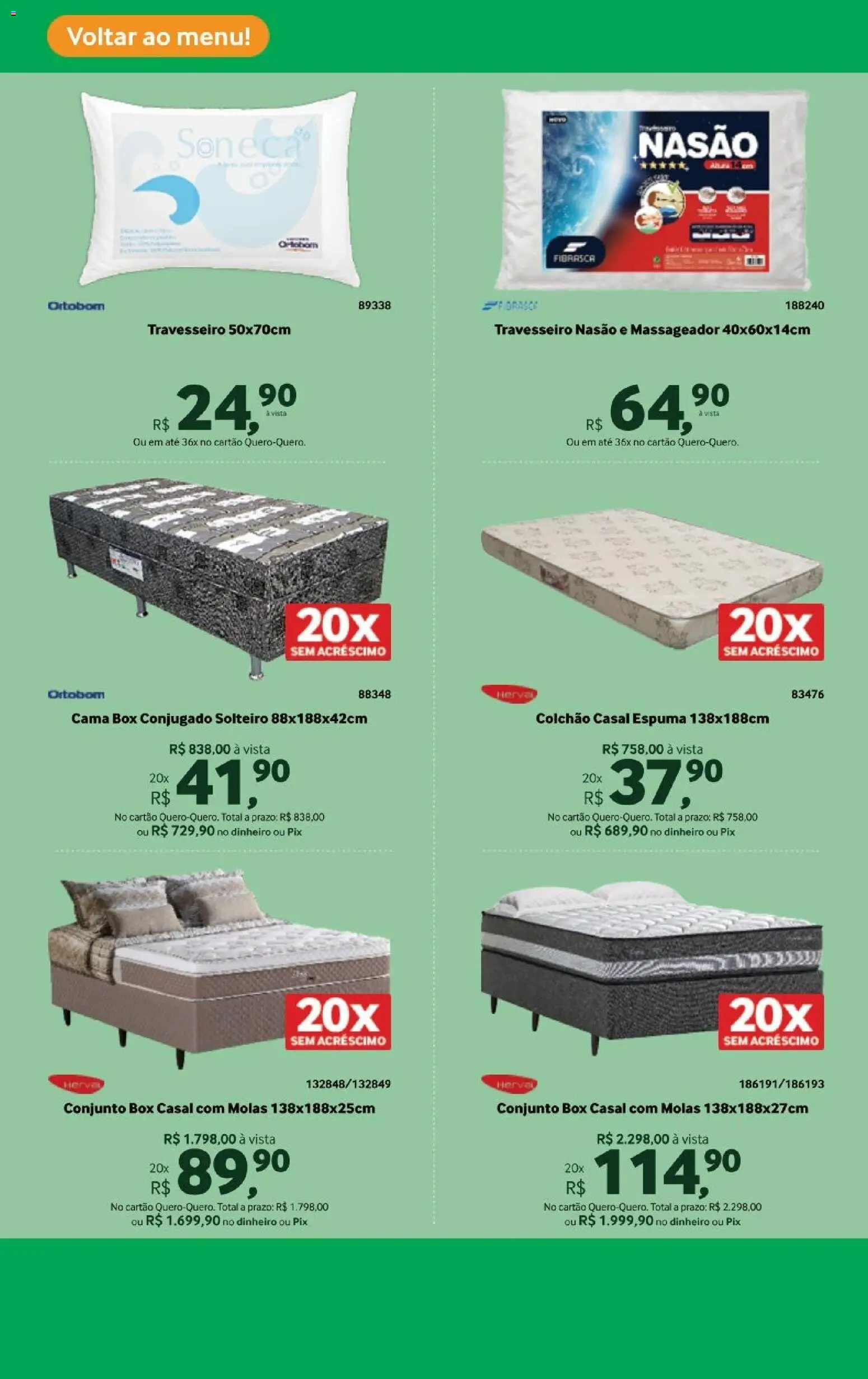Lojas Quero-Quero Folheto - válido de 16.03.2026 | Página: 9 | Produtos: Travesseiro, Cama, Colchão, Massageador