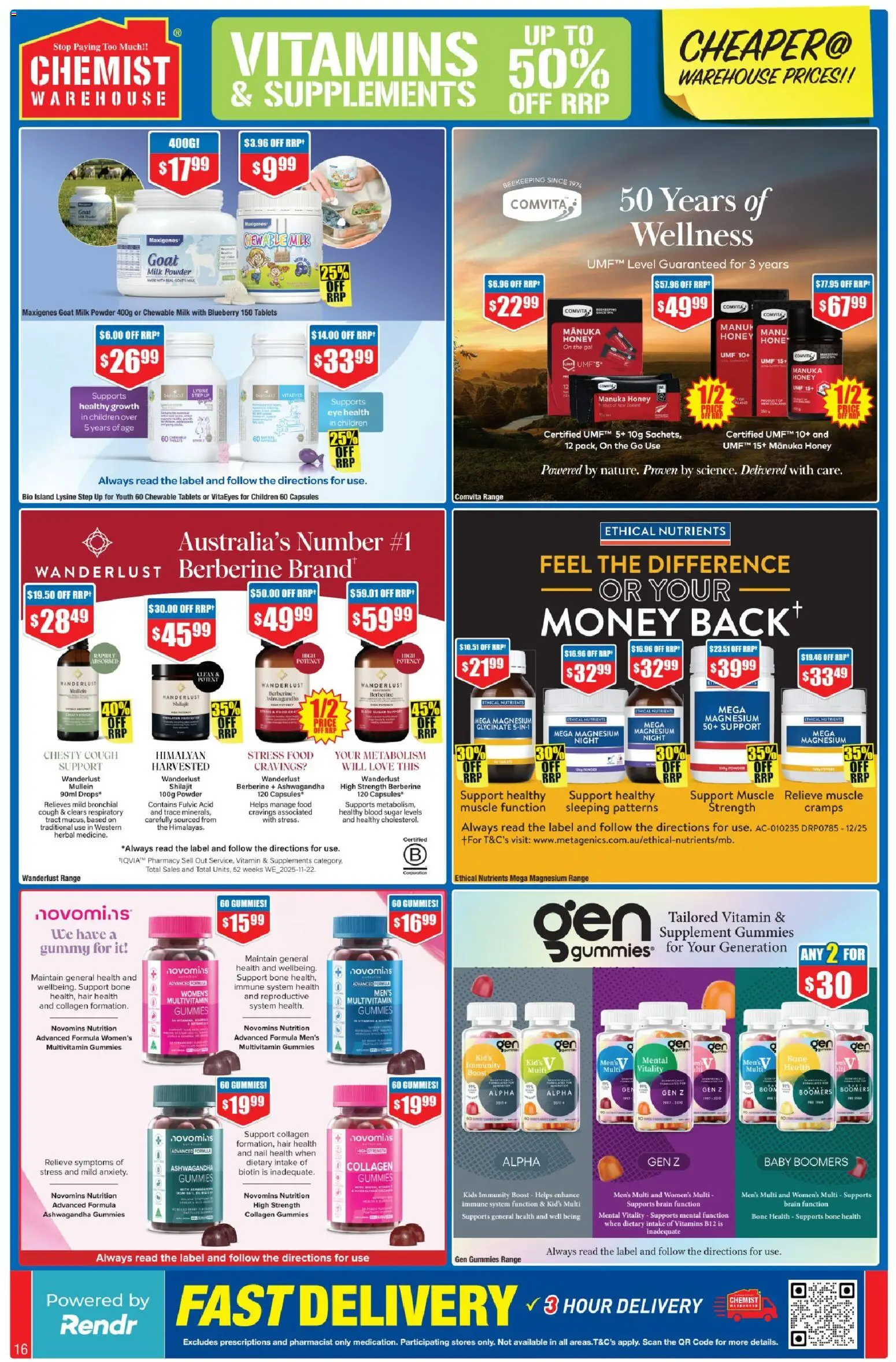 Chemist Warehouse catalogue - valid from 26.03.2026 | Page: 16 | Products: Honey, Sugar, Herbal, Nutrients