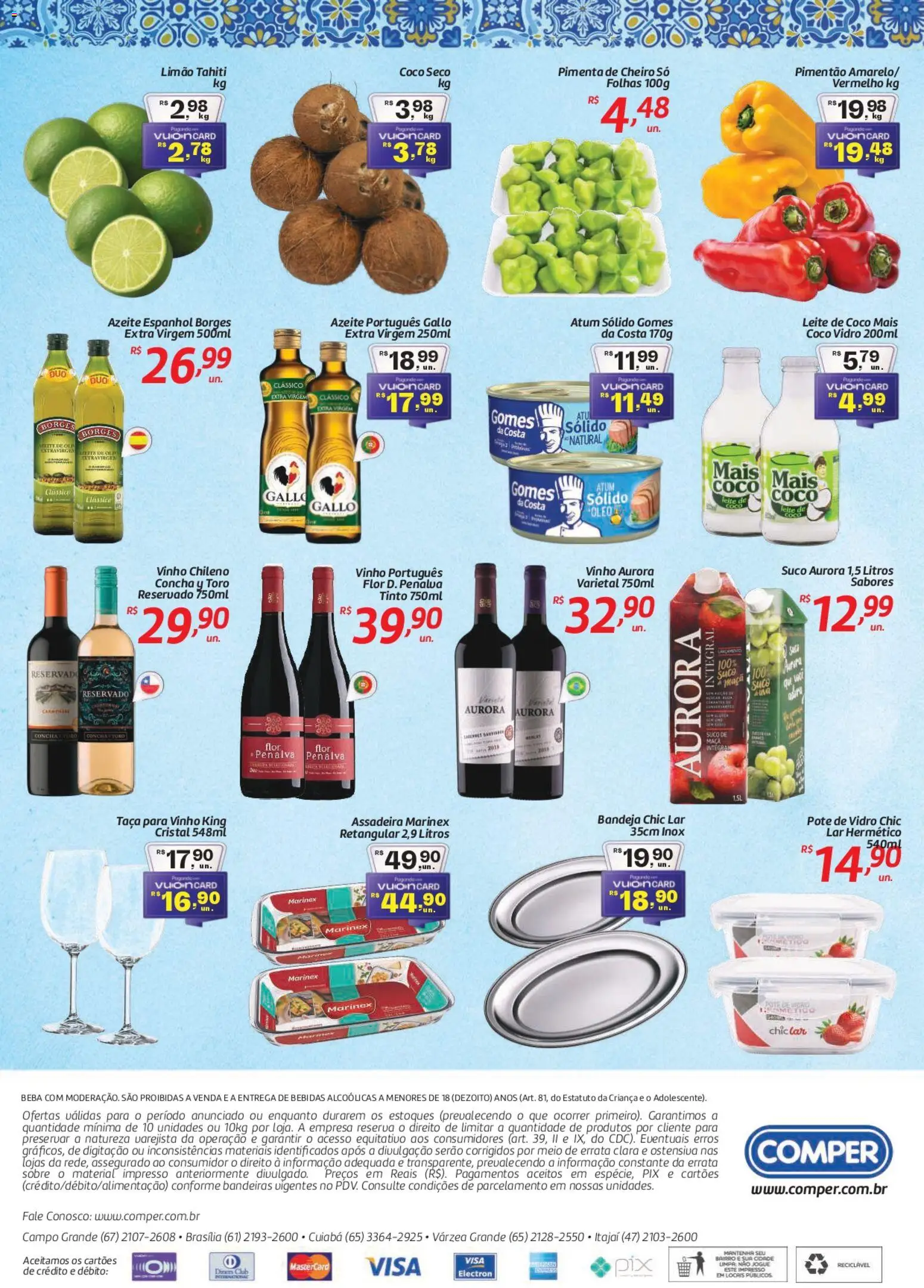 Comper Folheto - válido de 03.04.2026 | Página: 2 | Produtos: Leite, Vinho, Gomes da costa, Bandeja