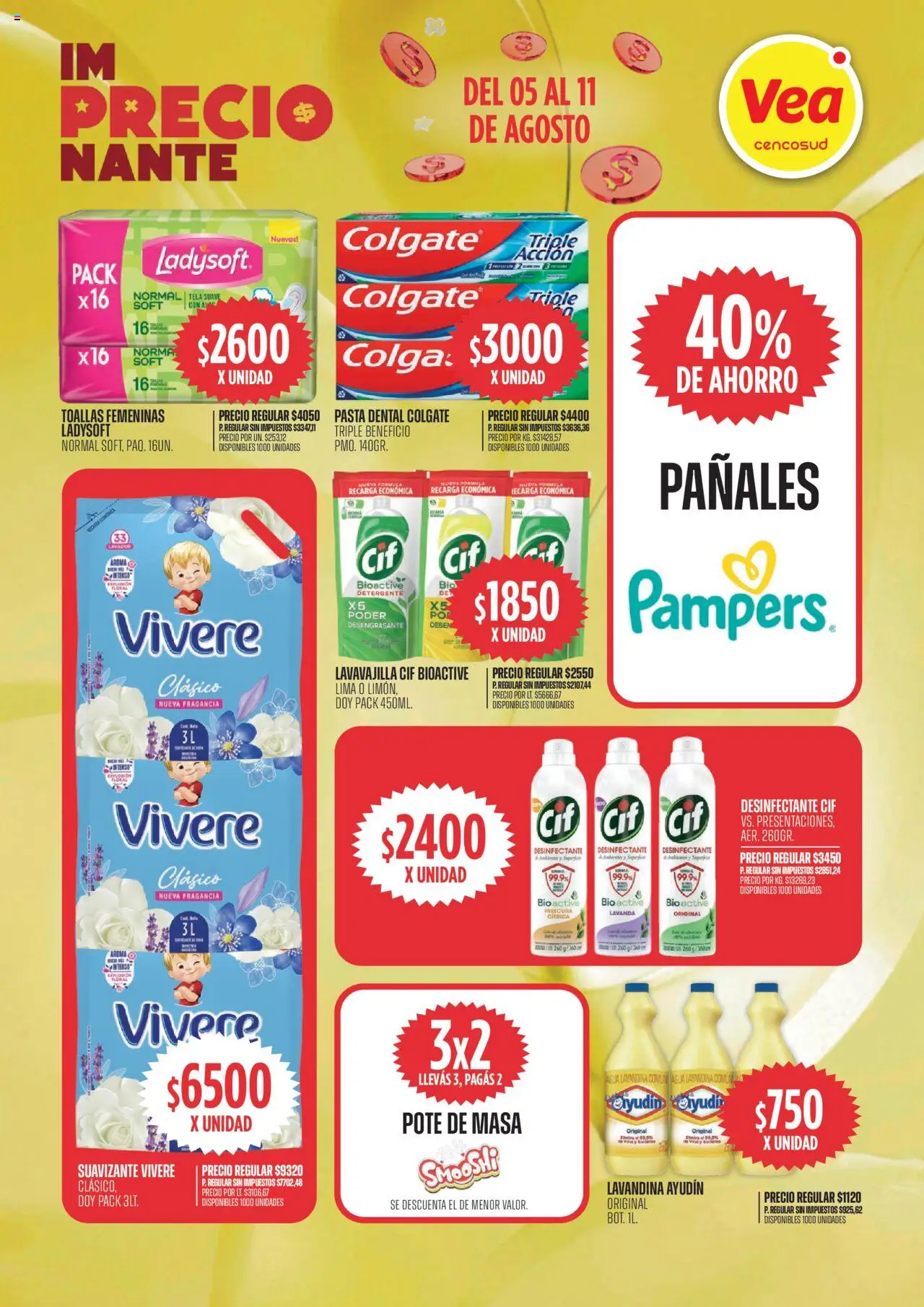 Vea - Oferta imPRECIOnante - Córdoba │ válido desde el 05.08.2025 | Página: 4 | Productos: Lavandina, Toallas, Pasta dental, Detergente