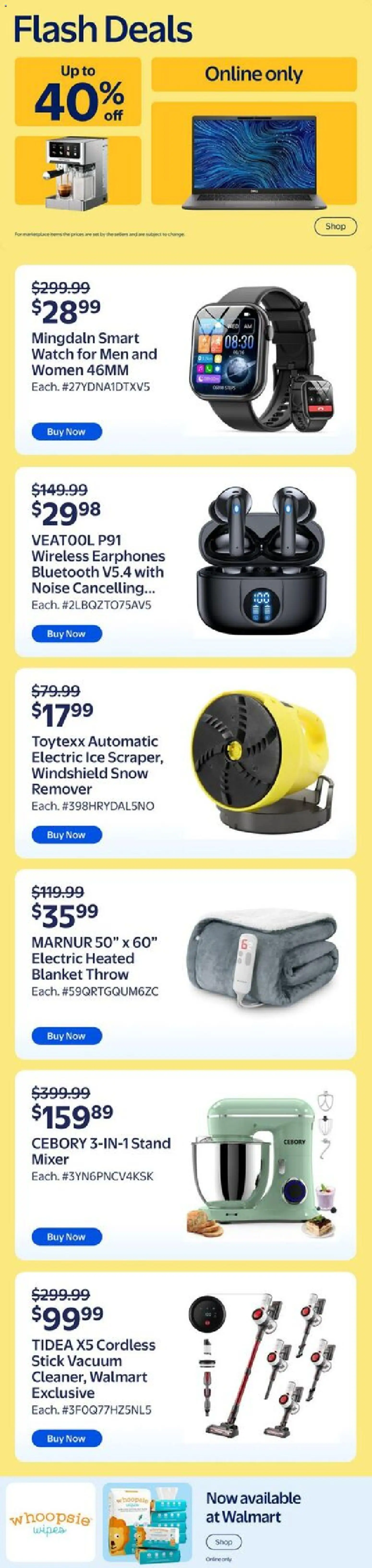 Walmart flyer valid from 29.01.2026 | Page: 7 | Products: Watch, Mixer, Blanket