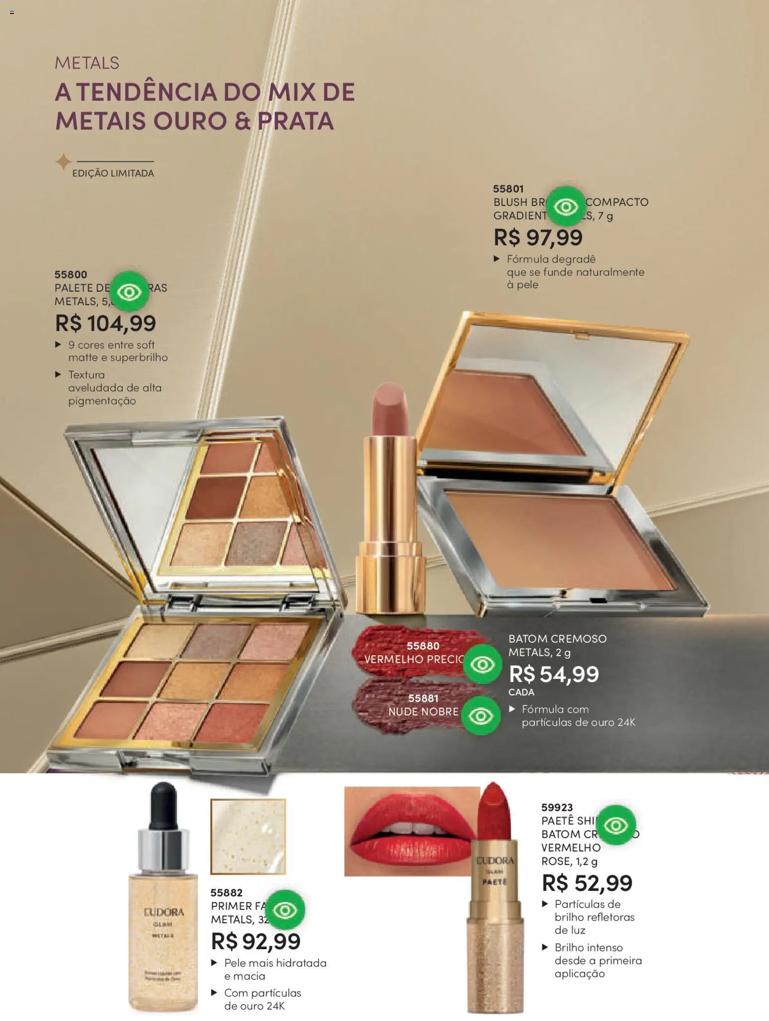 Eudora Folheto - válido de 08.01.2026 | Página: 91 | Produtos: Blush, Batom, Primer