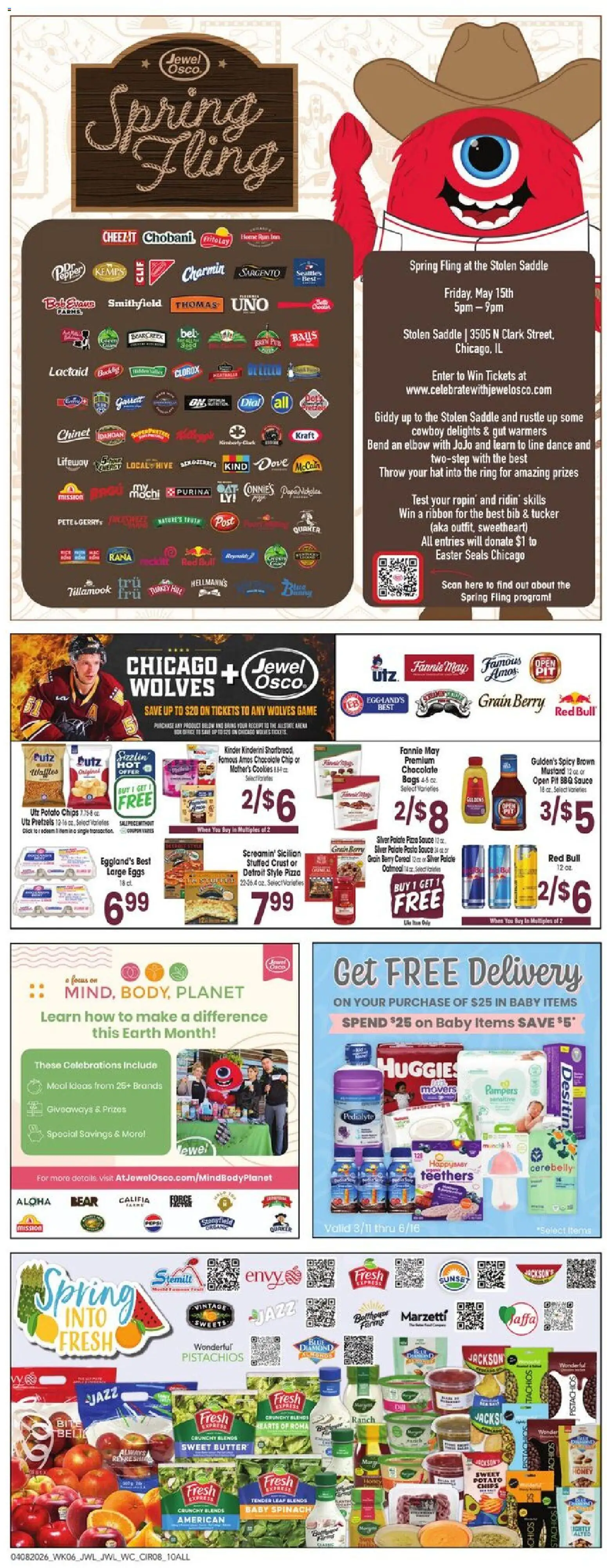Jewel Osco Weekly Ad - IL - valid from 08.04.2026 | Page: 8 | Products: Spinach, Pan, Pizza, Sauce
