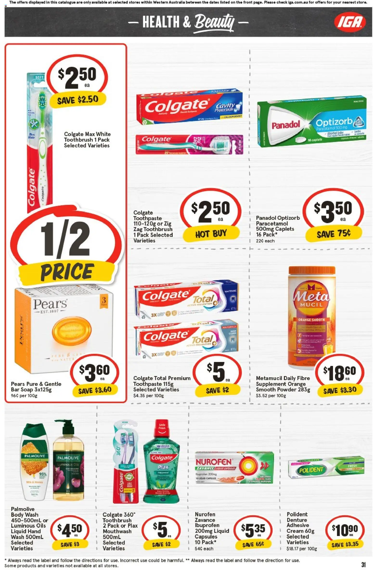 IGA catalogue - valid from 29.10.2025 | Page: 34 | Products: Powder, Soap, Mouthwash, Toothbrush