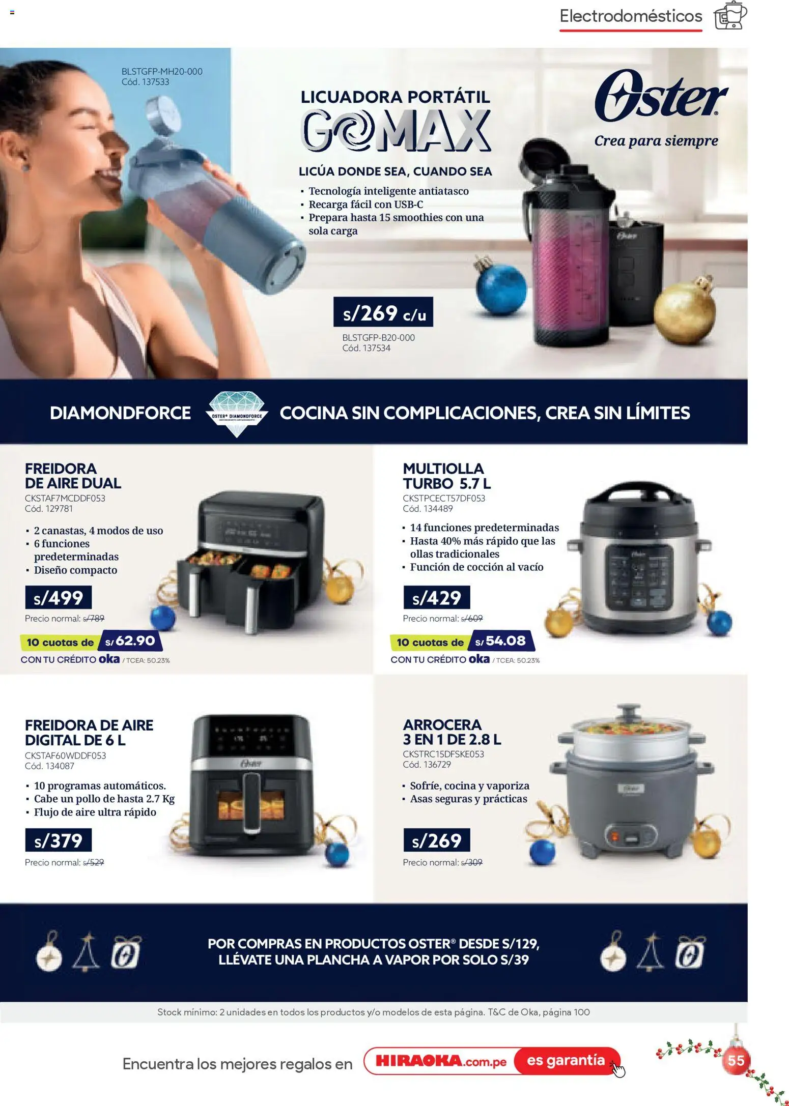 Catálogo Hiraoka válido desde 06.12.2025 | Página: 55 | Productos: Cocina, Freidora, Licuadora