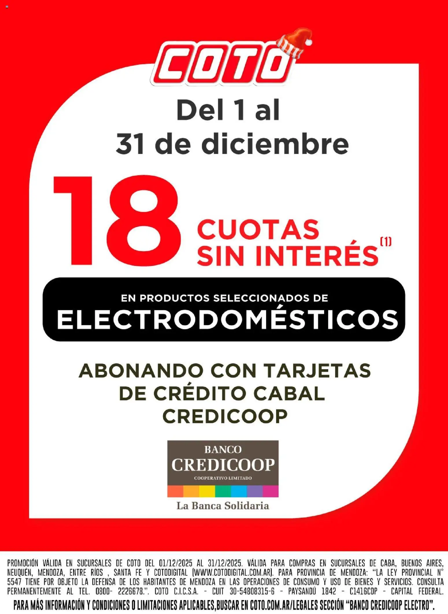 Coto - Banco Credicoop Electro  │ válido desde el 01.12.2025 | Página: 1