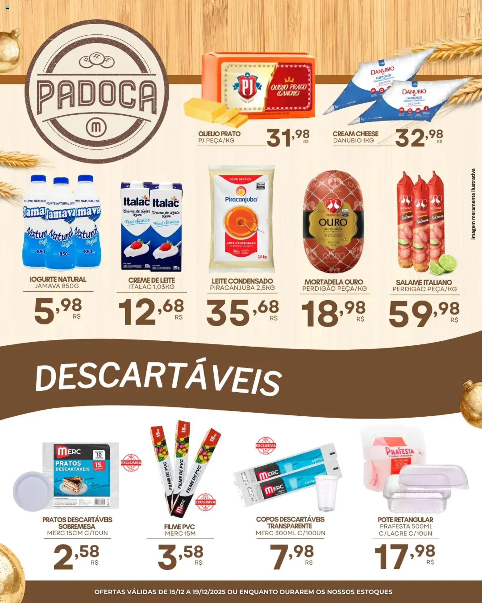 Mercadão Atacadista Folheto - válido de 15.12.2025 | Página: 3 | Produtos: Iogurte, Salame, Cream cheese, Creme