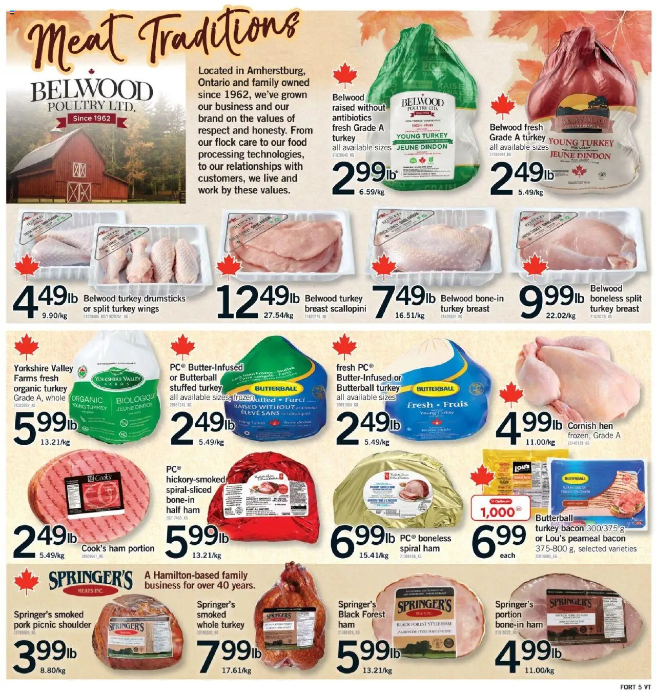 Fortinos flyer valid from 02.10.2025 | Page: 6 | Products: Turkey, Ham, Pork