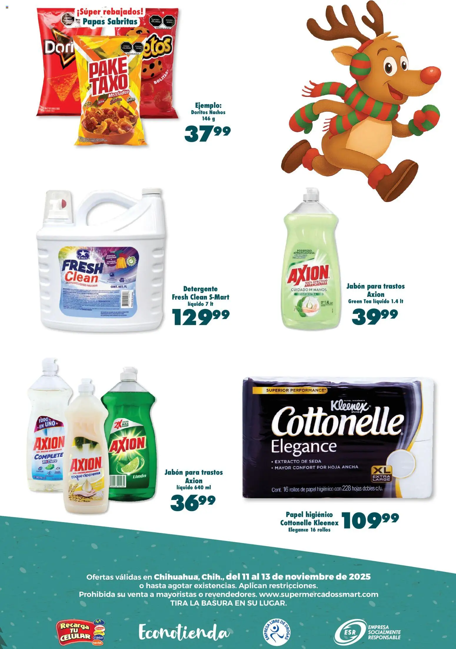 Nuevas ofertas de S-Mart válidas en toda la República Mexicana desde el 11.11.2025. ¡Encuentra las mejores ofertas en S-Mart folleto Ofertas de Feria Chihuahua! | Página: 6 | Productos: Detergente, Papel higiénico, Cloro, Jabón