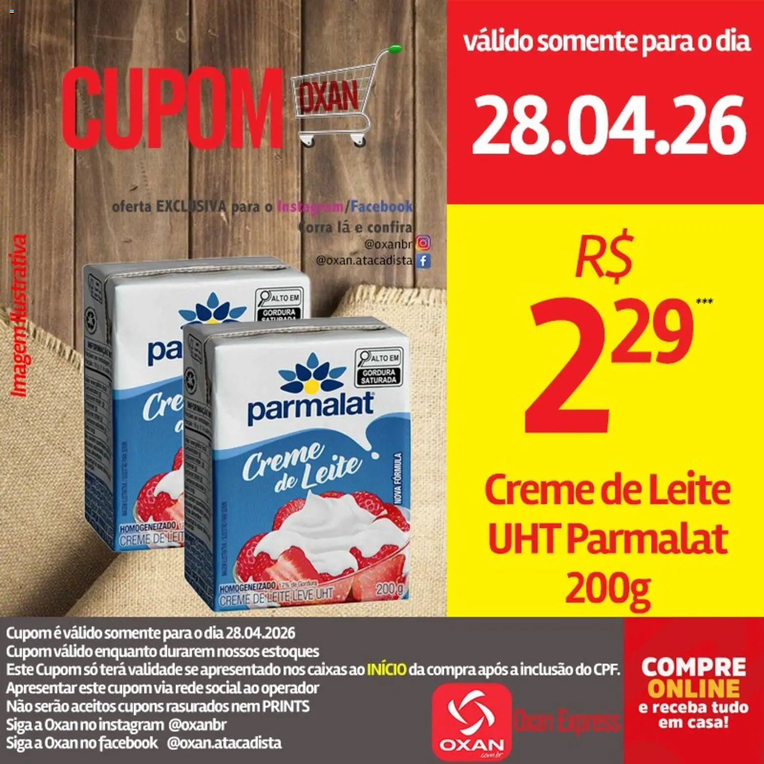 Oxan Atacadista Folheto - válido de 28.04.2026 | Página: 17 | Produtos: Leite, Creme, Creme de leite