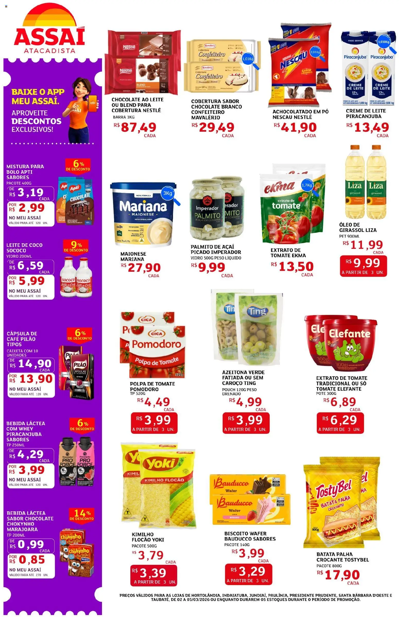 Assaí Atacadista Folheto - válido de 02.03.2026 | Página: 2 | Produtos: Óleo, Creme, Batata palha, Açaí