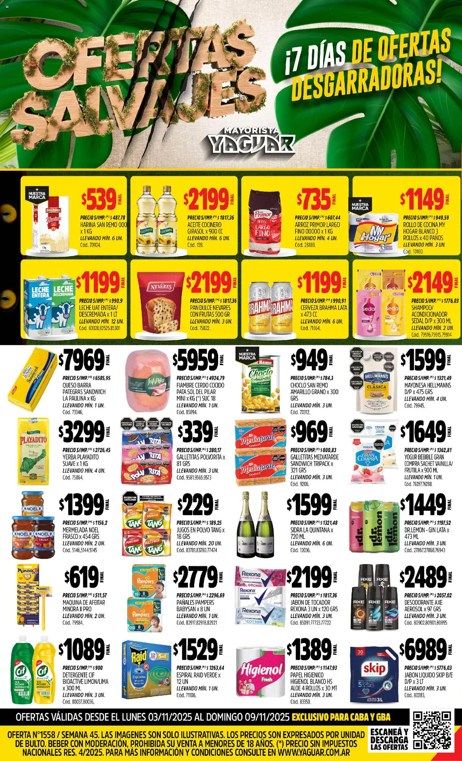 Yaguar - Tigre │ válido desde el 03.11.2025 | Página: 1 | Productos: Galletitas, Yogur, Pan, Cerveza