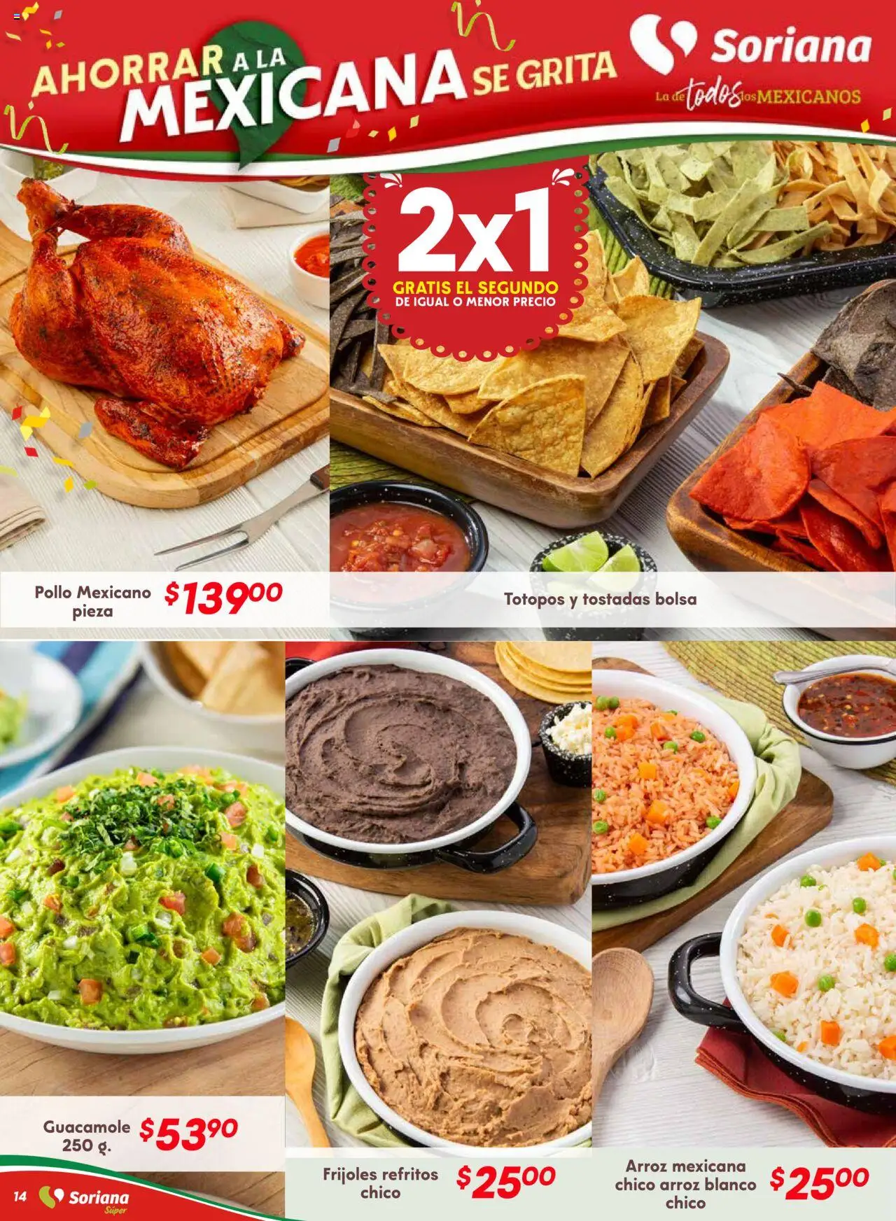Nuevas ofertas de Soriana válidas en toda la República Mexicana desde el 10.09.2025. ¡Encuentra las mejores ofertas en Soriana - Ahorrar a la mexicana se grita Soriana Súper Nacional! | Página: 14 | Productos: Pollo, Bolsa, Arroz