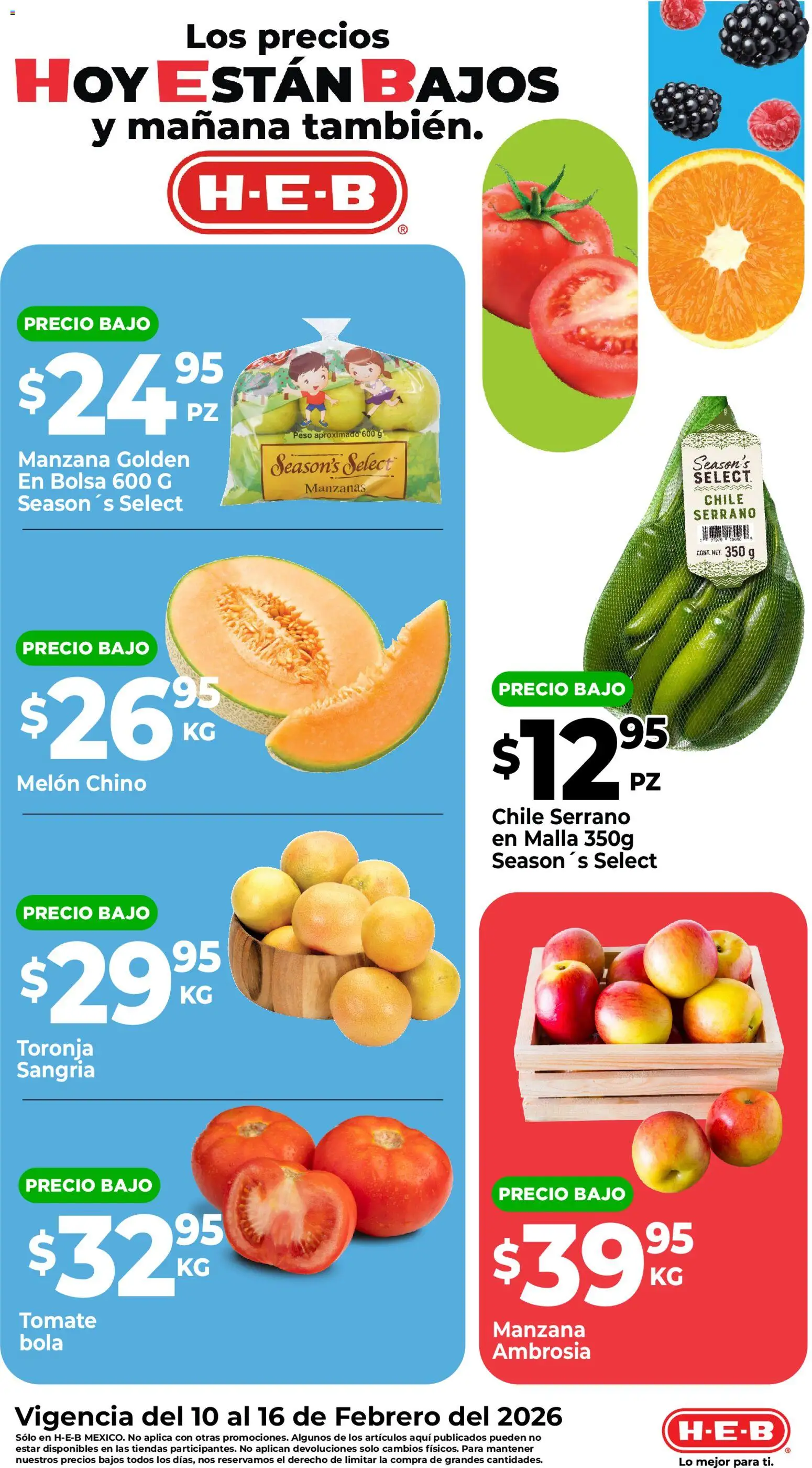 Nuevas ofertas de H-E-B válidas en toda la República Mexicana desde el 10.02.2026. ¡Encuentra las mejores ofertas en H-E-B folleto Frescura! | Página: 2