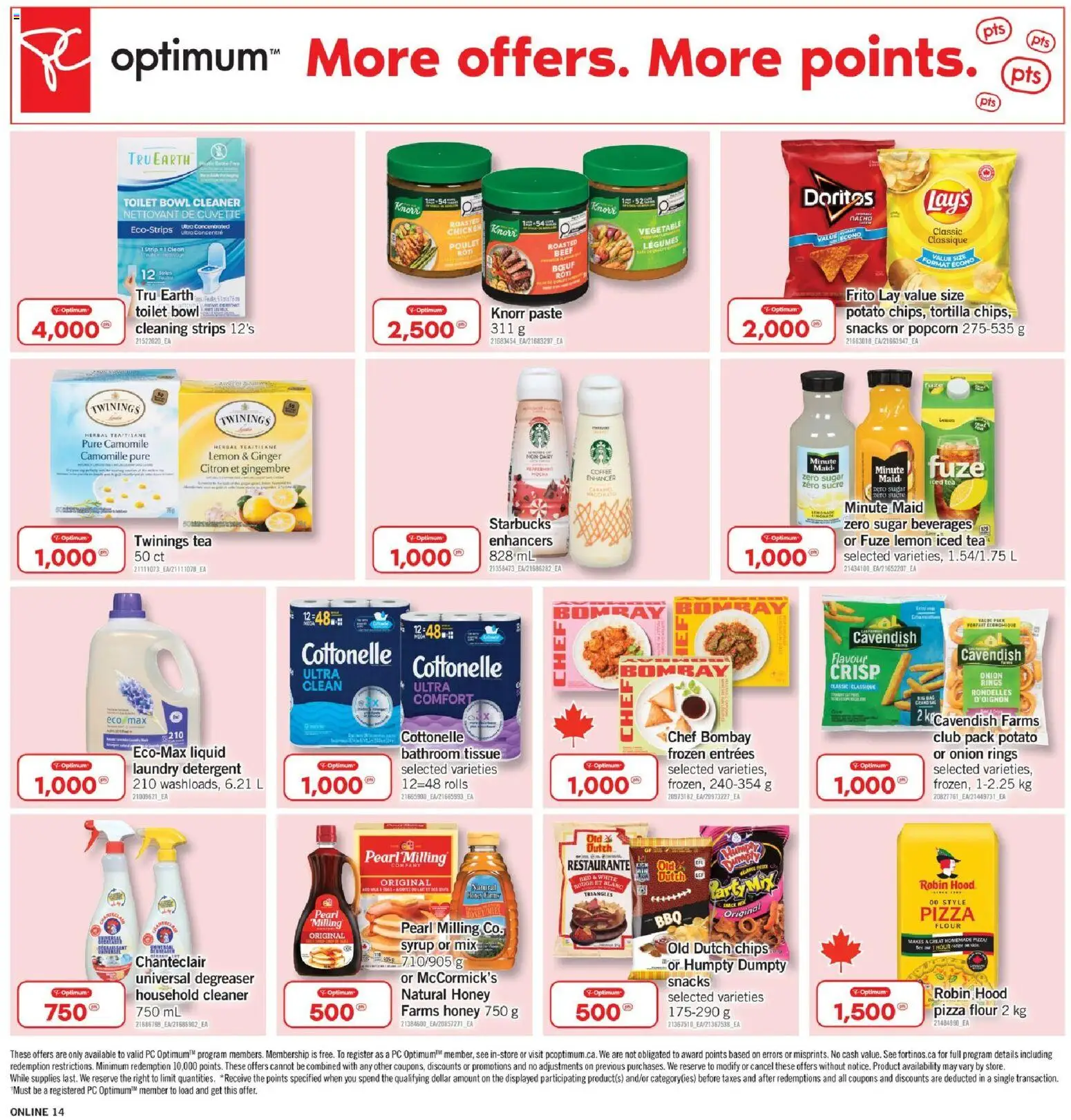 Fortinos flyer valid from 13.11.2025 | Page: 14 | Products: Chips, PC, Detergent, Chicken