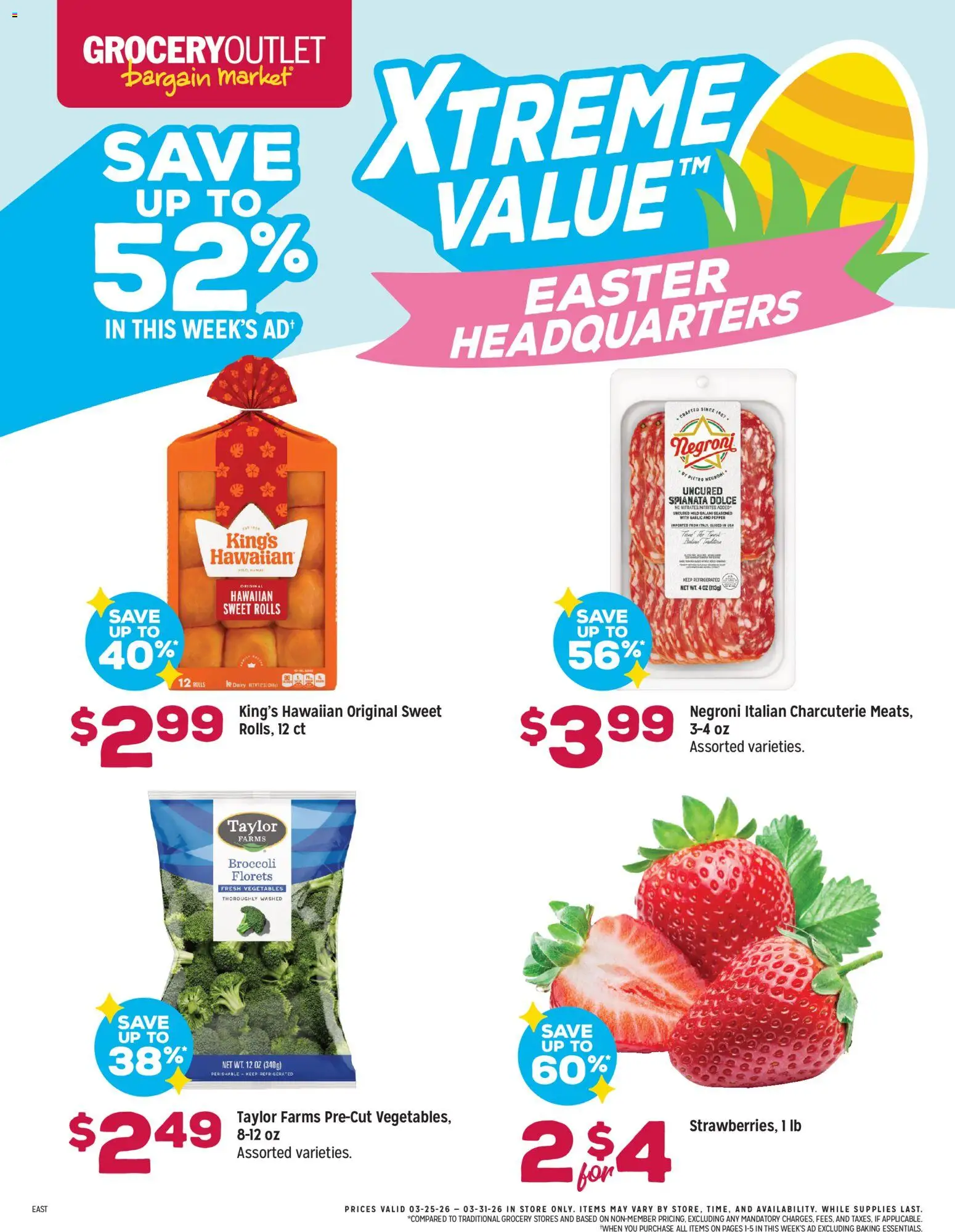 Grocery Outlet Weekly Ad - OH - valid from 25.03.2026 | Page: 2 | Products: Broccoli, Salami, Vegetables, Garlic