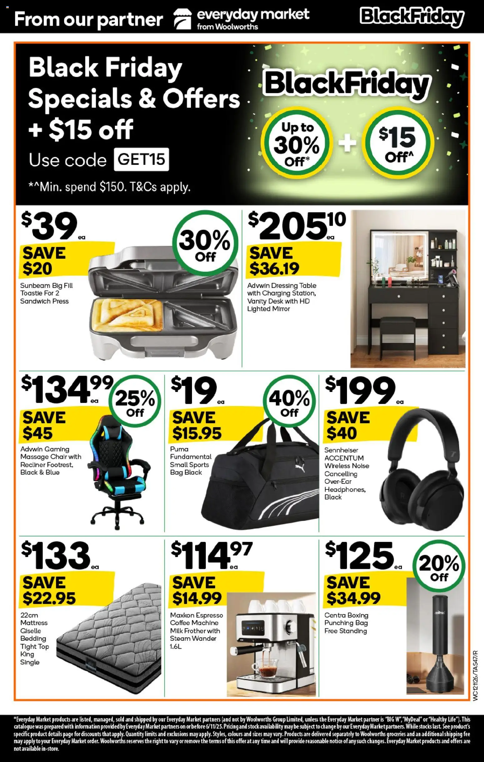 Woolworths catalogue - valid from 12.11.2025 | Page: 47 | Products: Table, Coffee, Recliner, Bag