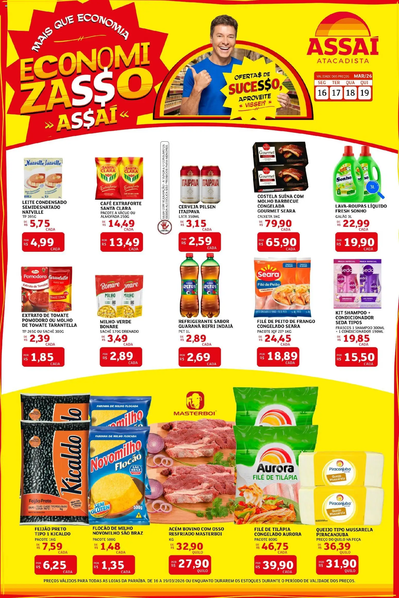 Assaí Atacadista Folheto - válido de 16.03.2026 | Página: 1 | Produtos: Shampoo, Leite, Frango, Peito de frango