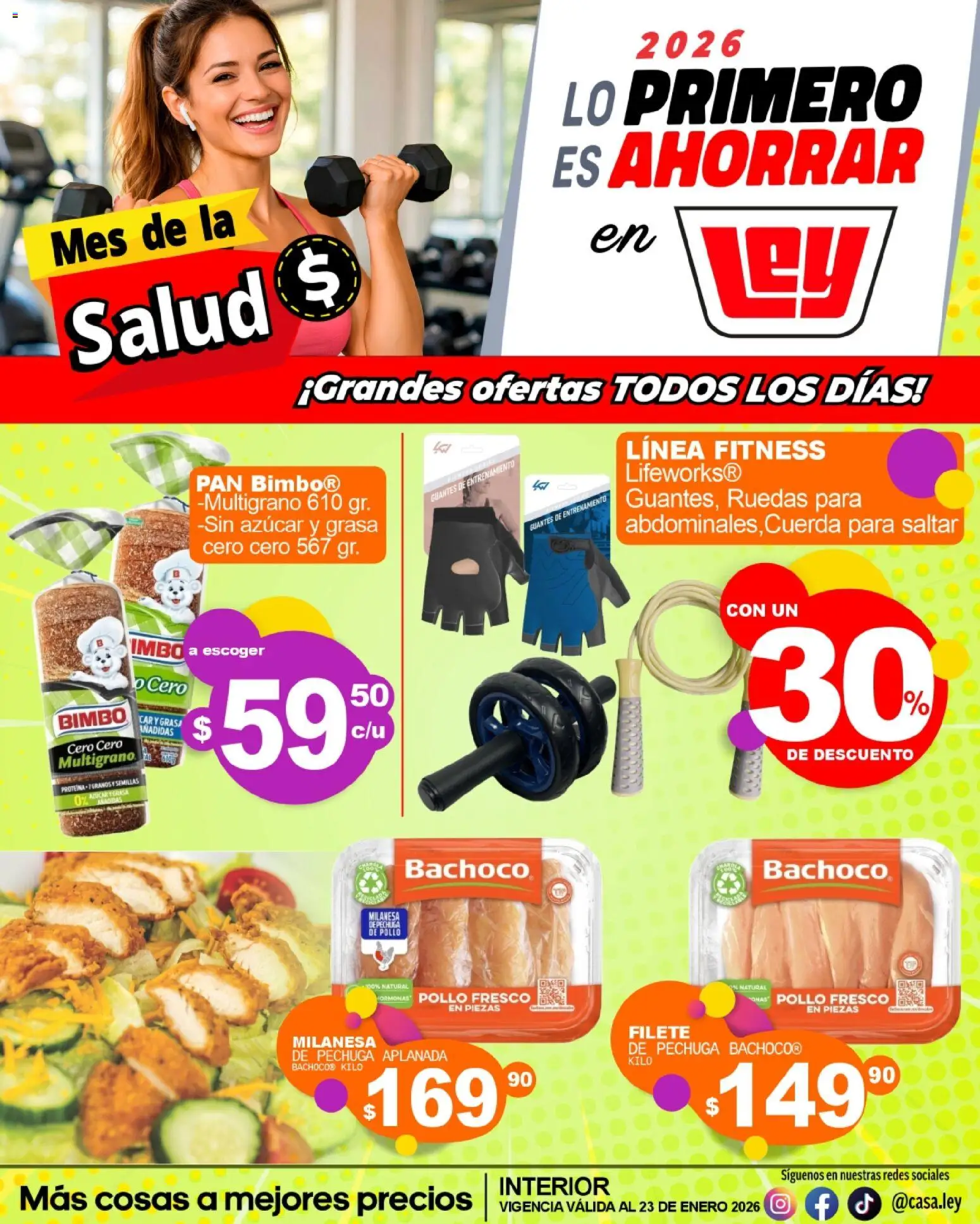 Nuevas ofertas de Casa Ley válidas en toda la República Mexicana desde el 07.01.2026. ¡Encuentra las mejores ofertas en Casa Ley folleto Mes de la Salud! | Página: 1 | Productos: Pollo, Milanesa, Azúcar, Semillas