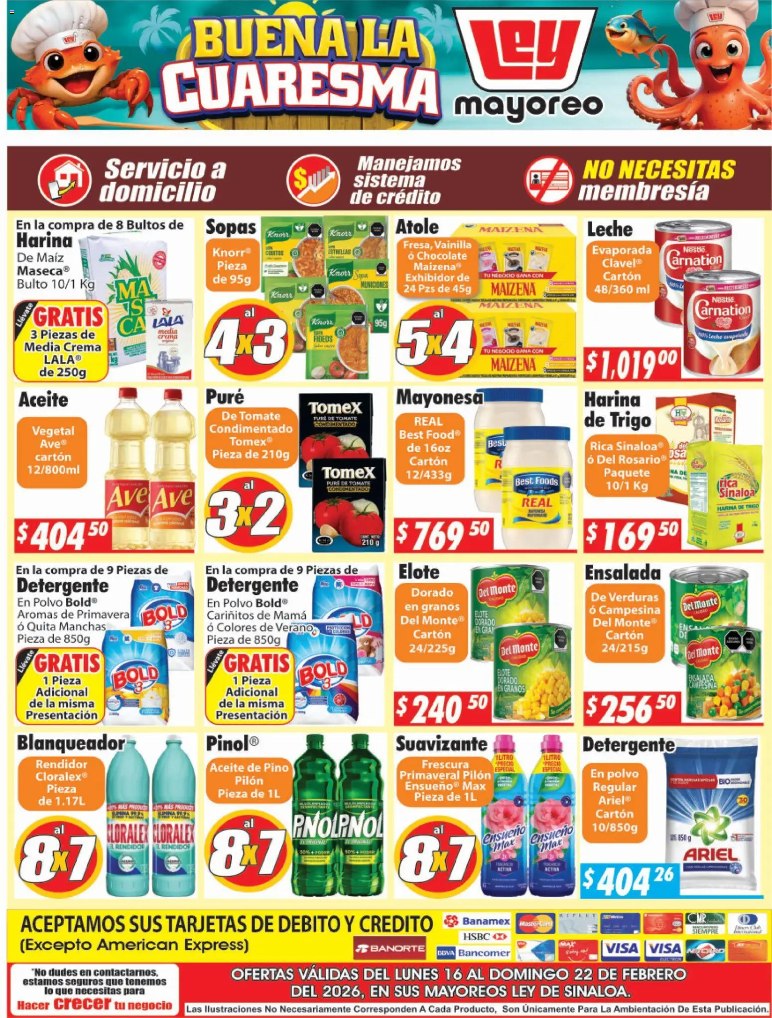 Nuevas ofertas de Casa Ley válidas en toda la República Mexicana desde el 16.02.2026. ¡Encuentra las mejores ofertas en Casa Ley folleto Sinaloa! | Página: 2 | Productos: Leche, Aceite, Chocolate, Pure de Tomate