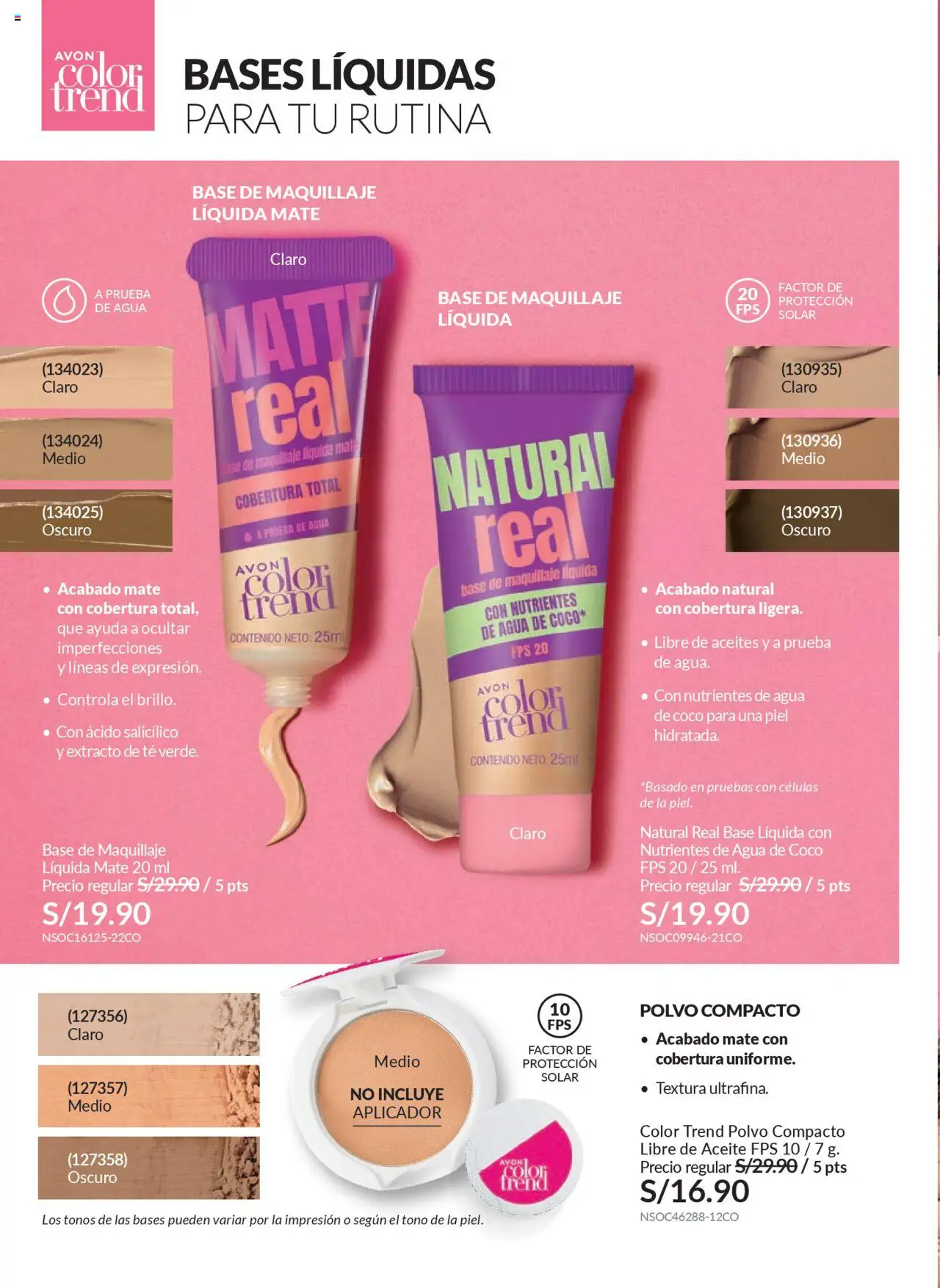 Catálogo Avon válido desde 11.08.2025 | Página: 57 | Productos: Aceite, Té, Maquillaje, Polvo