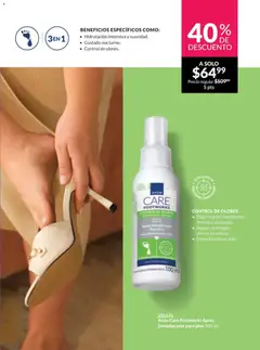 Vista previa de Avon Care Footworks Spray Desodorante para pies 100 ml, 3-in-1 spray deodorant for feet with odor control technology. Leaves feet feeling fresh and comfortable, helps protect against odors, and has a refreshing formula., nuevo folleto de la tienda, válido en México a partir del 10.01.2026 | Página: 171