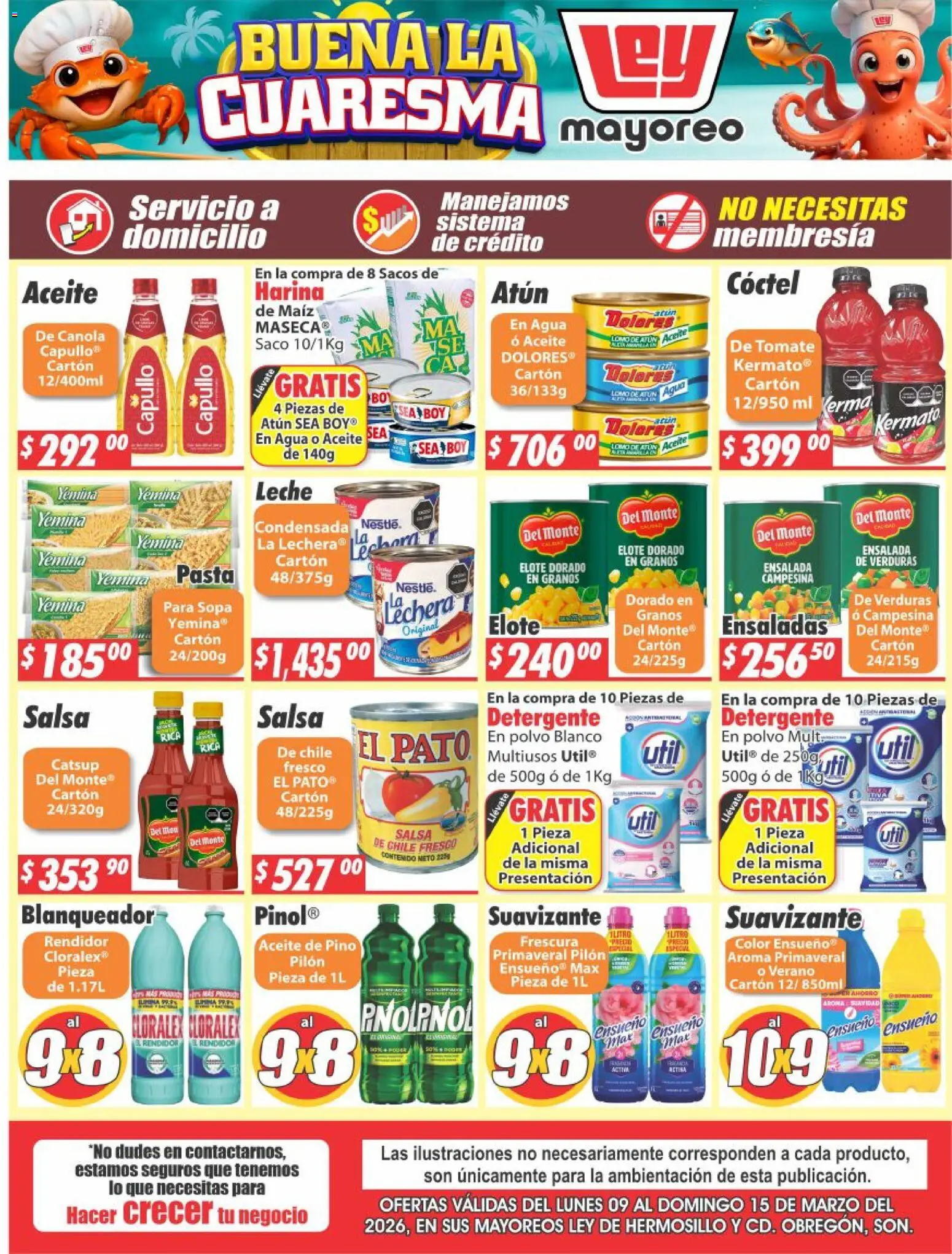 Nuevas ofertas de Casa Ley válidas en toda la República Mexicana desde el 09.03.2026. ¡Encuentra las mejores ofertas en Casa Ley folleto Hermosillo! | Página: 2 | Productos: Maíz, Harina, Aceite, Pasta
