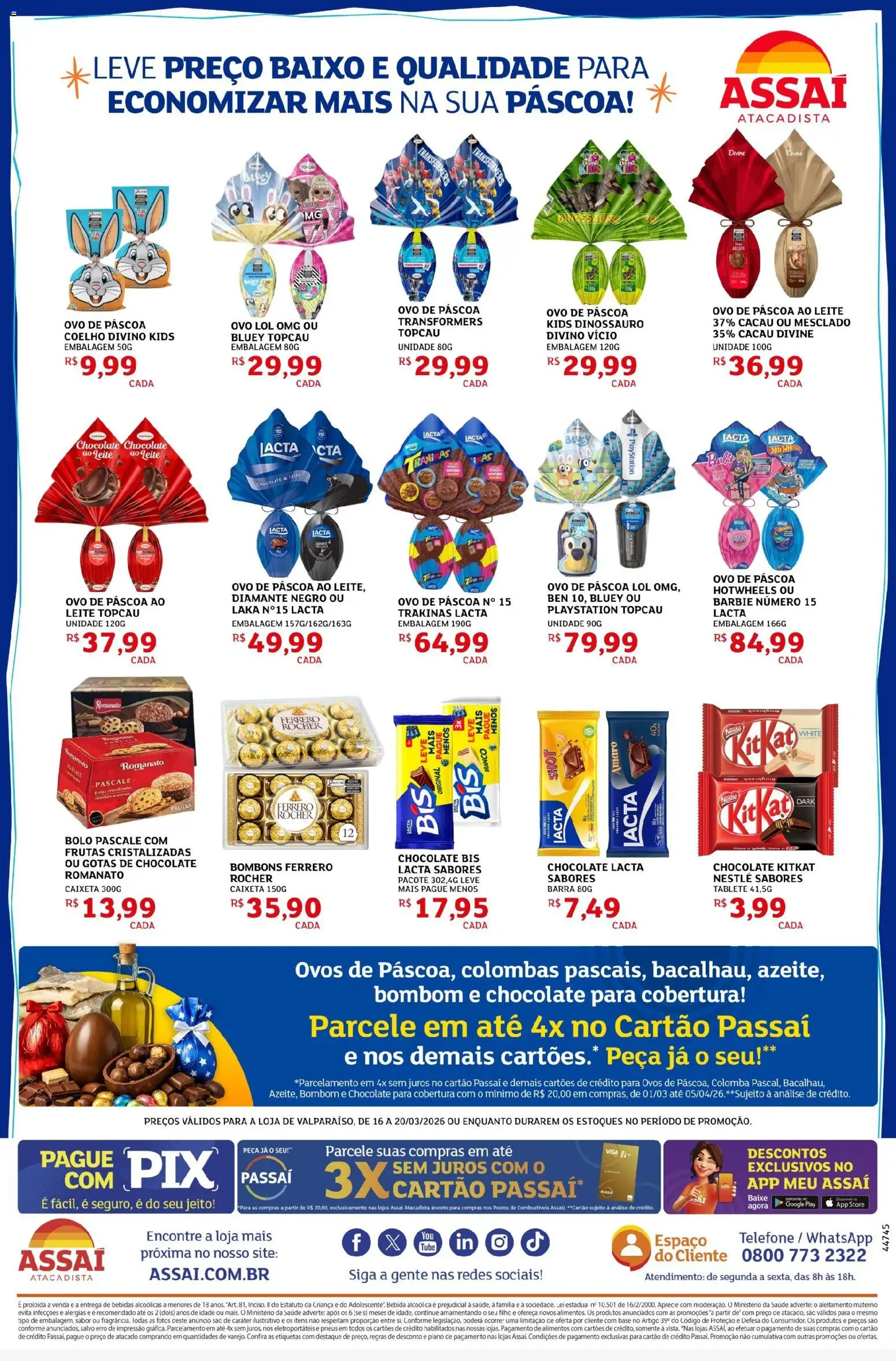 Assaí Atacadista Folheto - válido de 16.03.2026 | Página: 3 | Produtos: Ovo de páscoa, Leite, Pneus, Base