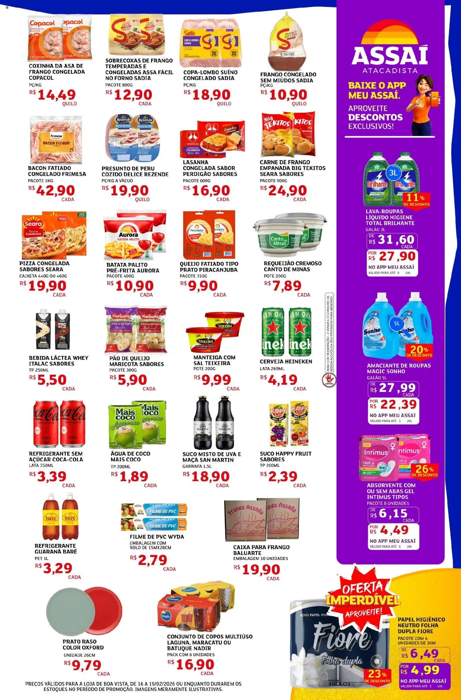 Assaí Atacadista Folheto - válido de 16.02.2026 | Página: 3 | Produtos: Rolo, Amaciante de roupas, Cerveja Heineken, Amaciante