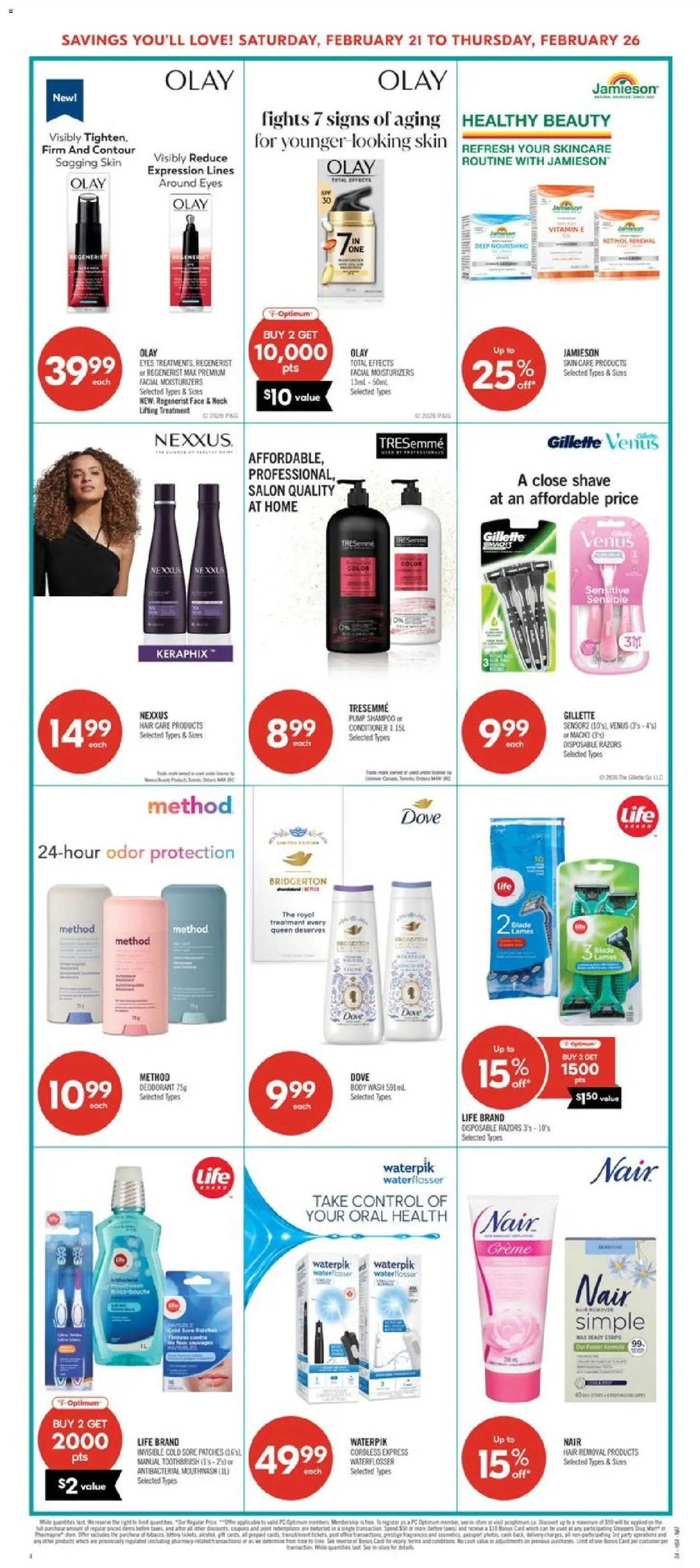 Shoppers flyer valid from 20.02.2026 | Page: 11 | Products: Shampoo, Conditioner, Body wash, Mouthwash