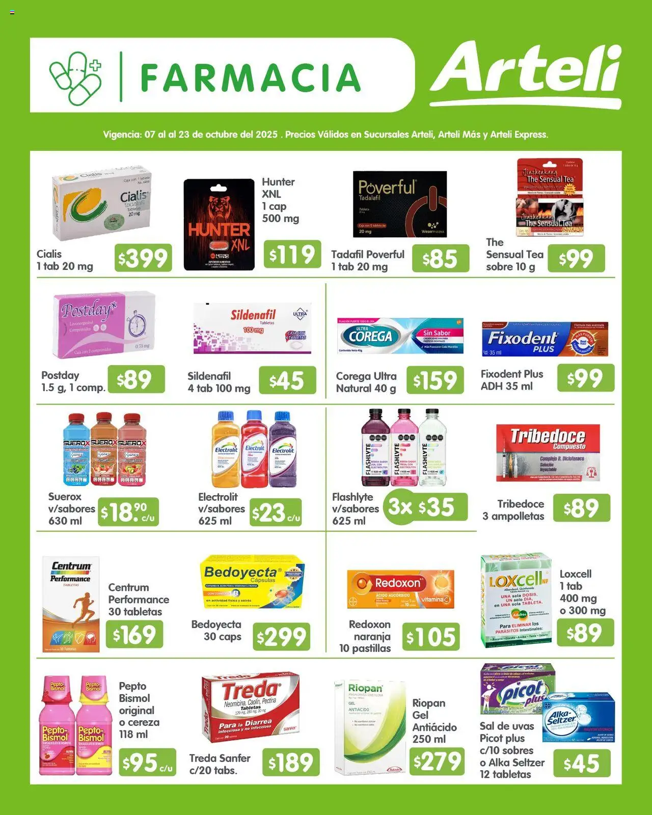 Nuevas ofertas de Arteli válidas en toda la República Mexicana desde el 07.10.2025. ¡Encuentra las mejores ofertas en Arteli - Folleto Quincenal! | Página: 11 | Productos: Sal, Antiácido, Caja, Sobre