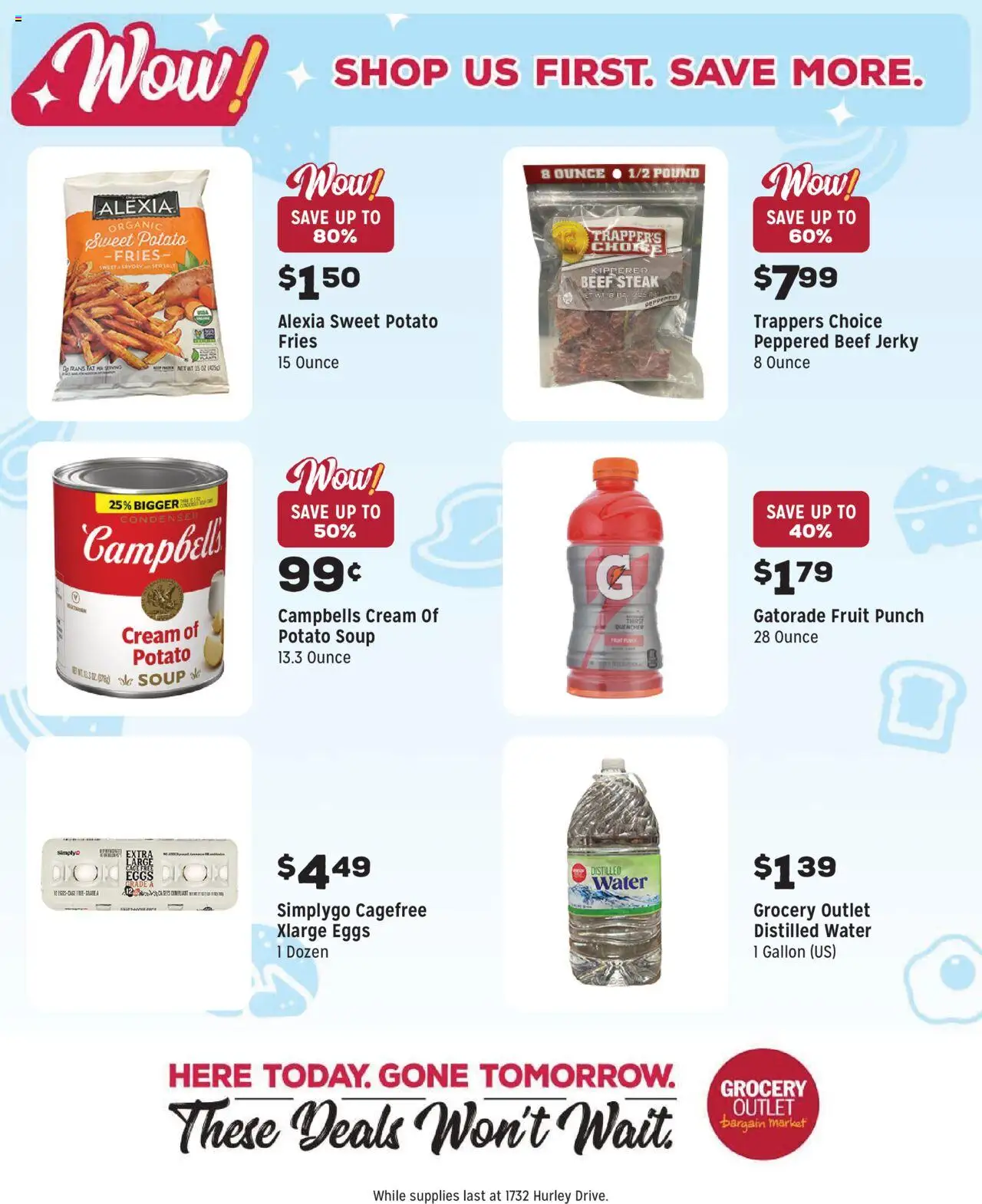 Grocery Outlet Weekly - ID - valid from 06.08.2025 | Page: 3 | Products: Eggs, Beef, Cream, Water