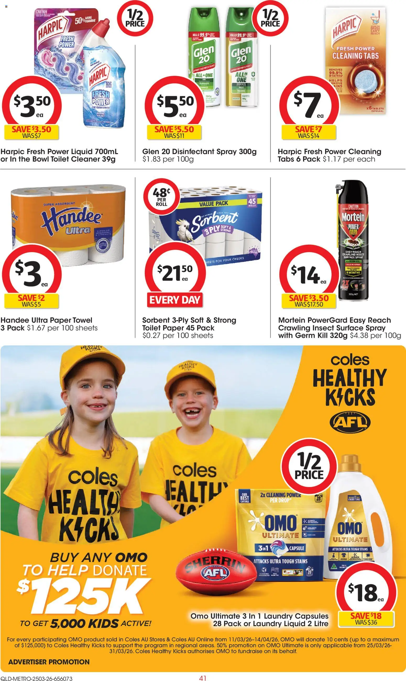 Coles catalogue - valid from 25.03.2026 | Page: 41 | Products: Toilet, Cleaner, Toilet paper, Laundry