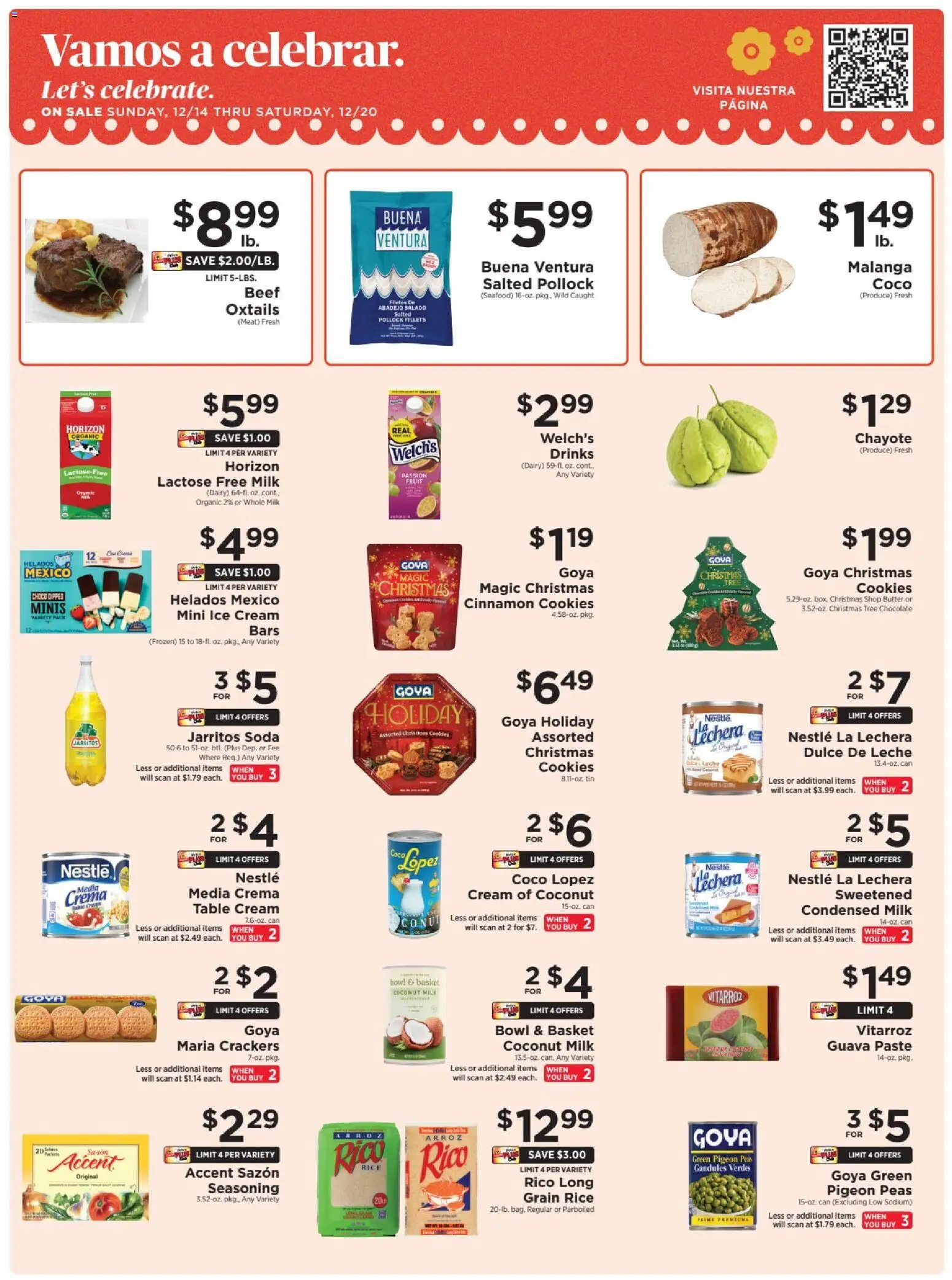 ShopRite Shop Hispanic - valid from 14.12.2025 | Page: 1 | Products: Butter, Chocolate, Beef, Seafood