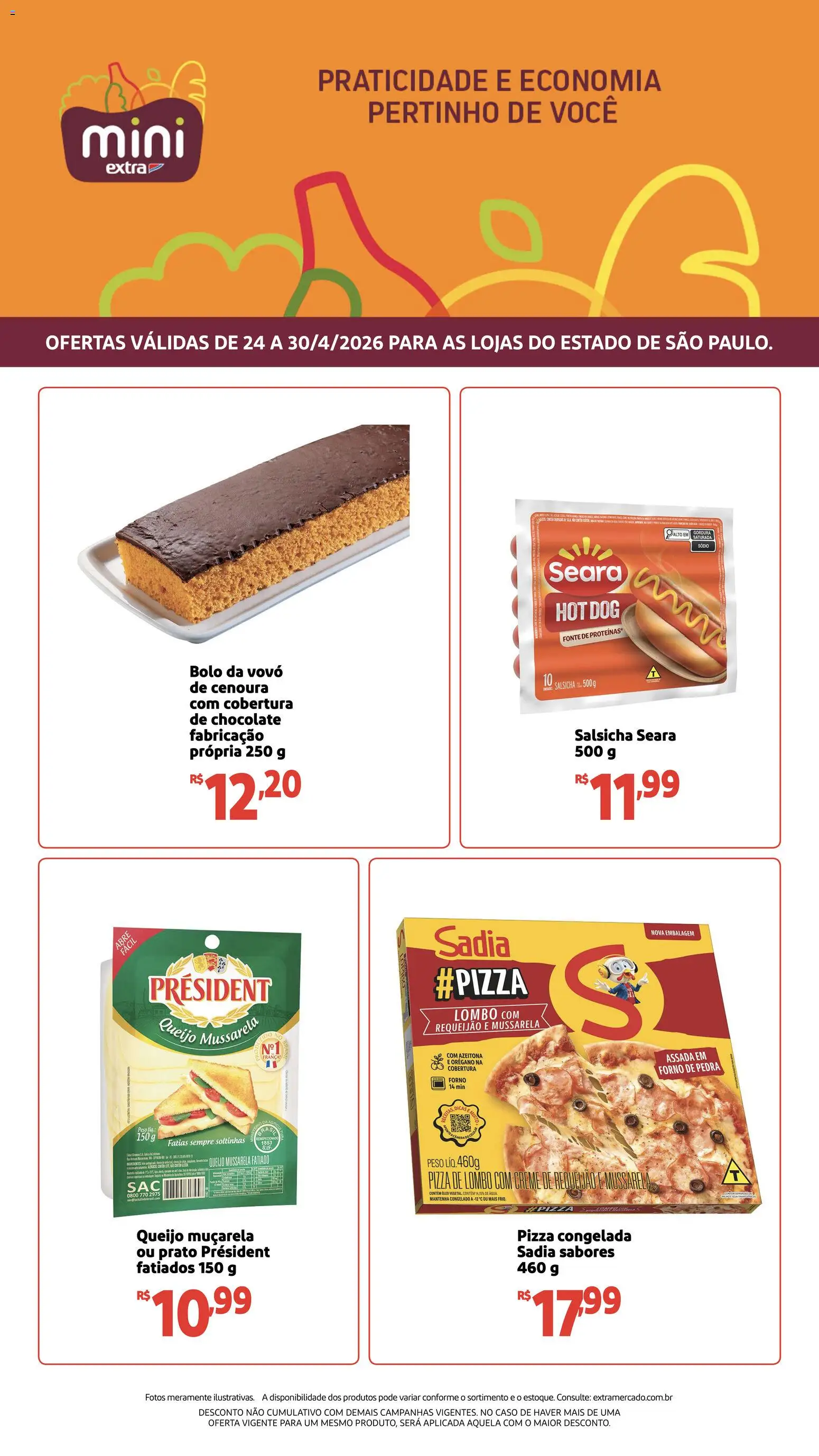 Mini Extra Folheto - válido de 24.04.2026 | Página: 1 | Produtos: Forno, Creme, Orégano, Requeijão