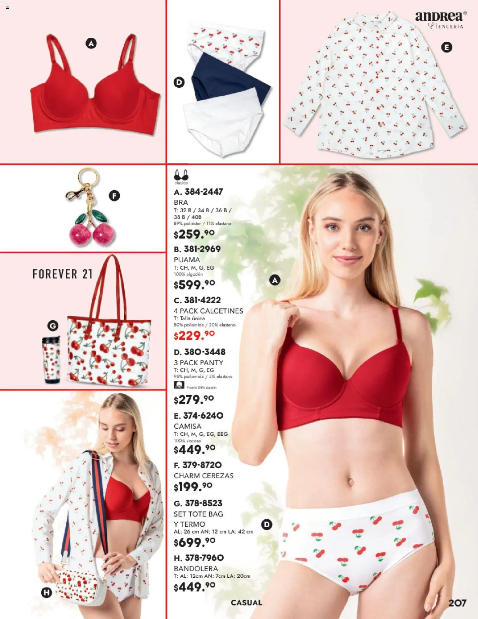 Nuevas ofertas de Andrea válidas en toda la República Mexicana desde el 26.11.2025. ¡Encuentra las mejores ofertas en Andrea catálogo Lancería, Vestir Interior otoño 2025! | Página: 43 | Productos: Pijama, Camisa, Cerezas, Algodón