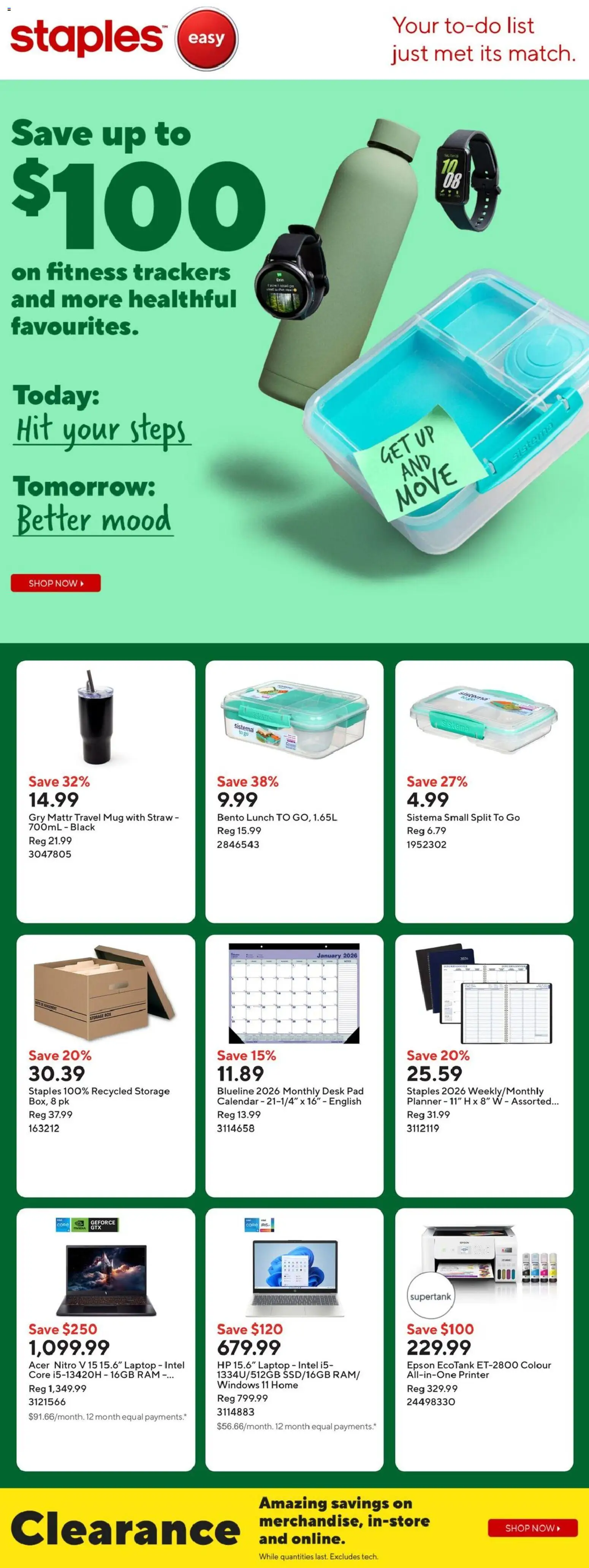 Staples flyer valid from 01.01.2026 | Page: 1 | Products: Printer