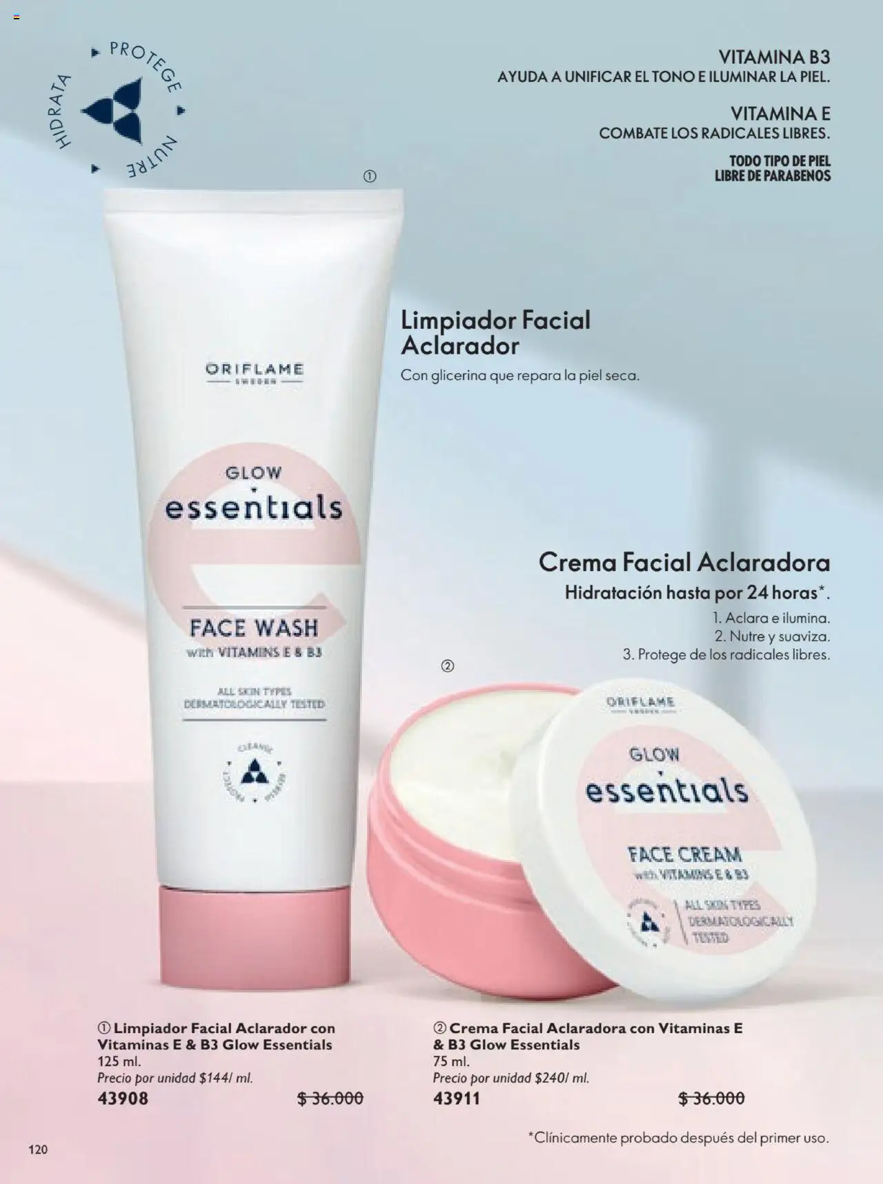 Oriflame revista - valida desde el 12.07.2025 | Página: 120 | Productos: Crema, Limpiador, Limpiador facial, Vitaminas