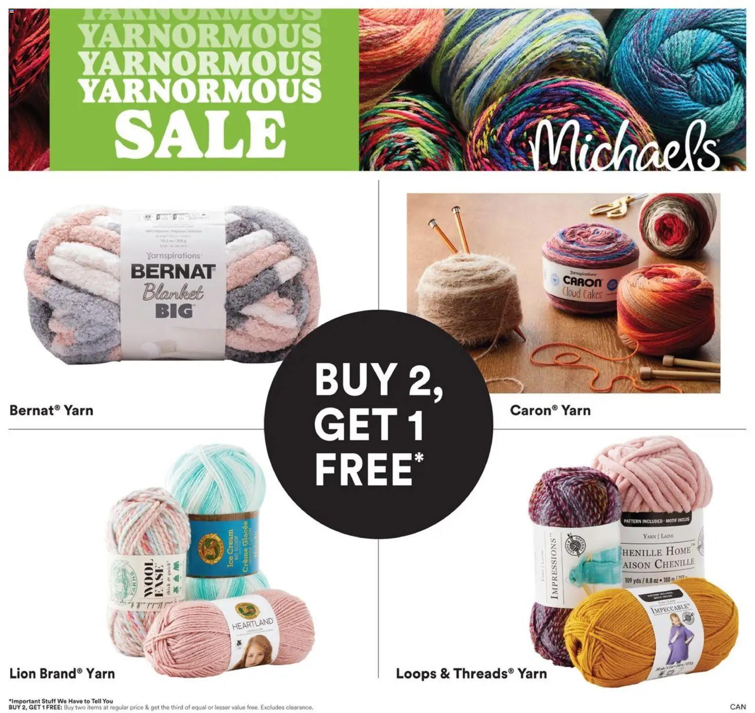 Michaels Ad - valid from 23.01.2026 | Page: 1 | Products: Blanket, Yarn, Cream, Ice cream