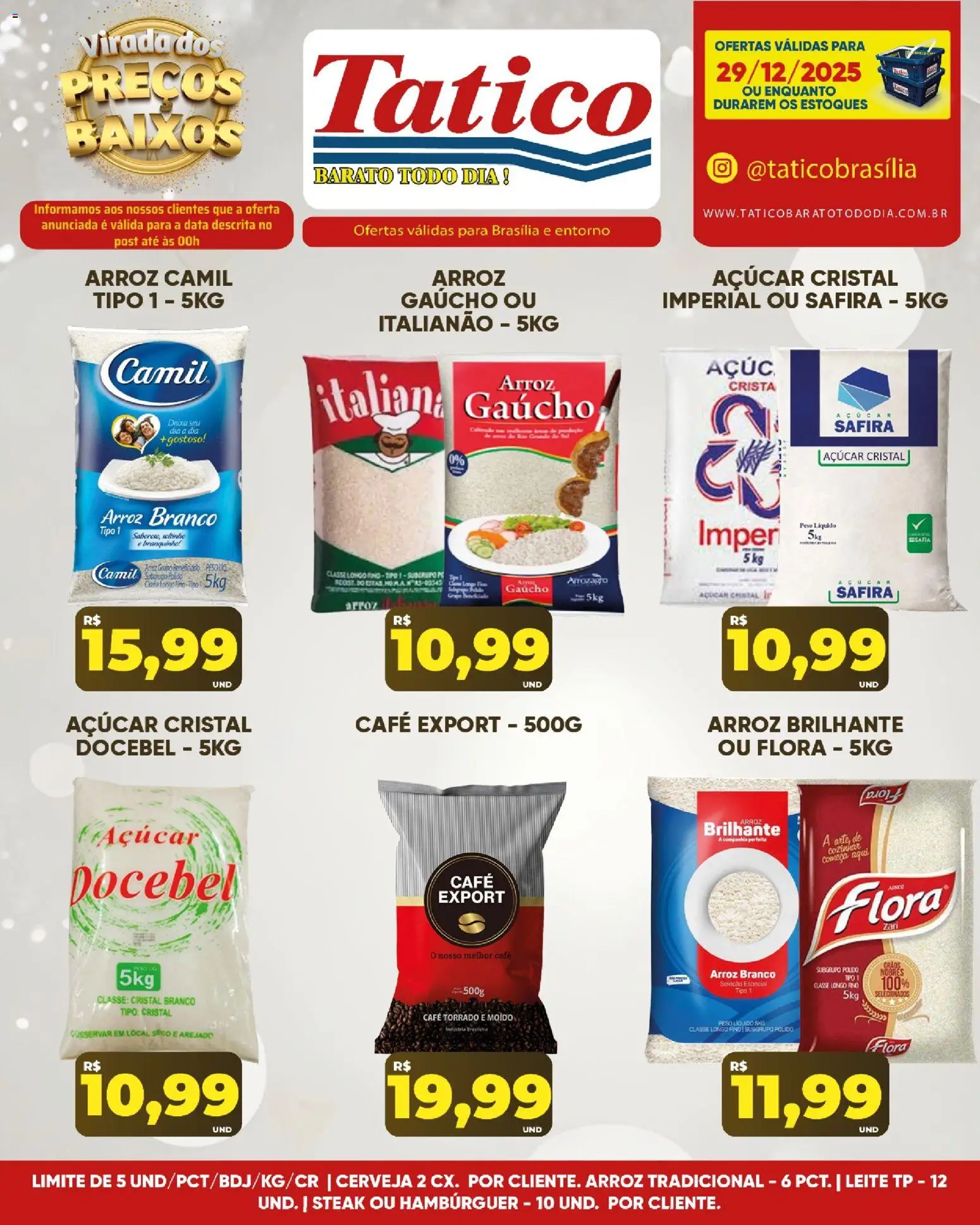 Tatico Folheto - válido de 29.12.2025 | Página: 1 | Produtos: Café, Cerveja, Arroz, Açúcar