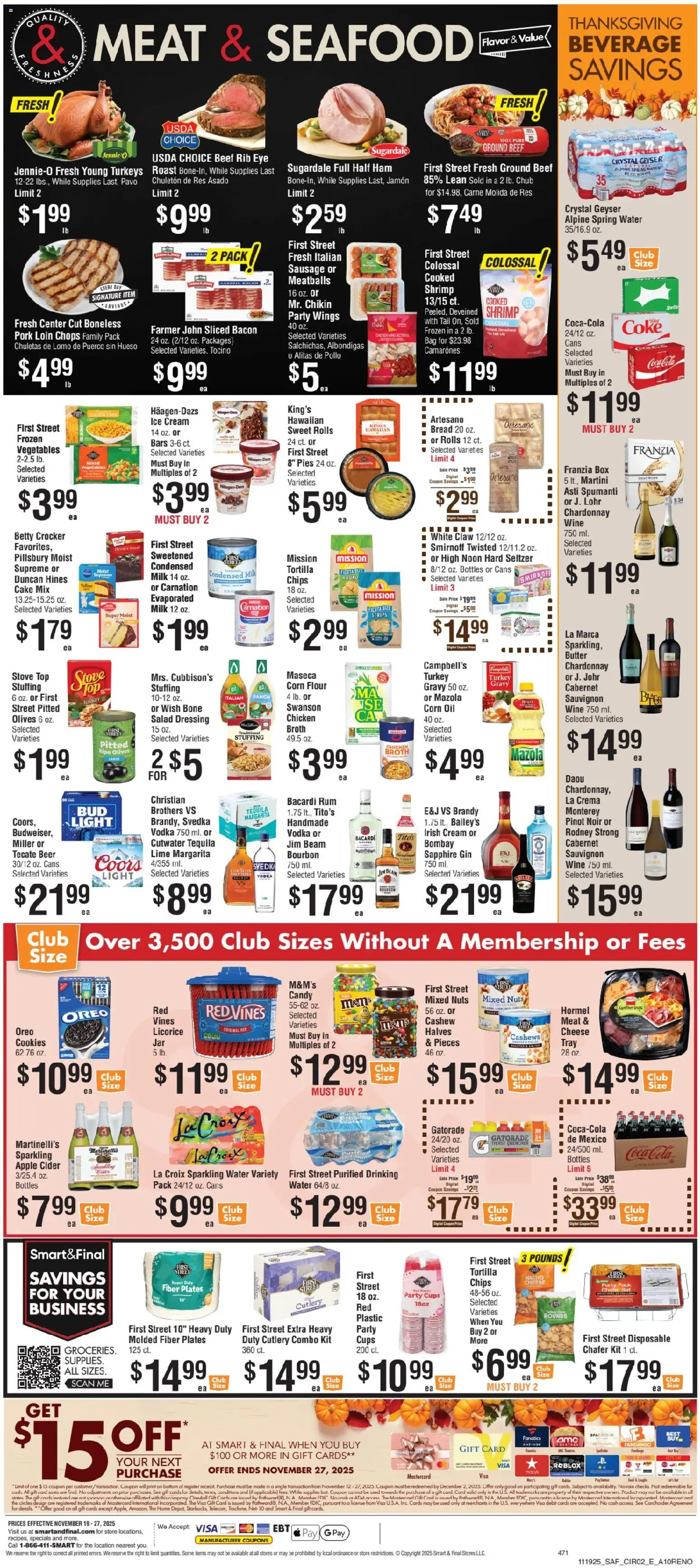 Smart & Final Weekly Ad - valid from 19.11.2025 | Page: 3 | Products: Box, Milk, Bourbon, Salad