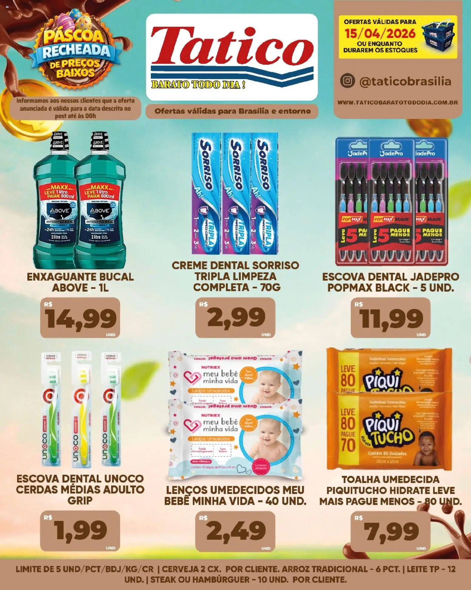 Tatico Folheto - válido de 16.04.2026 | Página: 46 | Produtos: Escova, Cerveja, Arroz, Hambúrguer