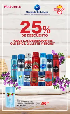 Vista previa de Del Sol y Woolworth catálogo, nuevo folleto de la tienda, válido en México a partir del 26.12.2025 | Página: 6 | Productos: Antitranspirante