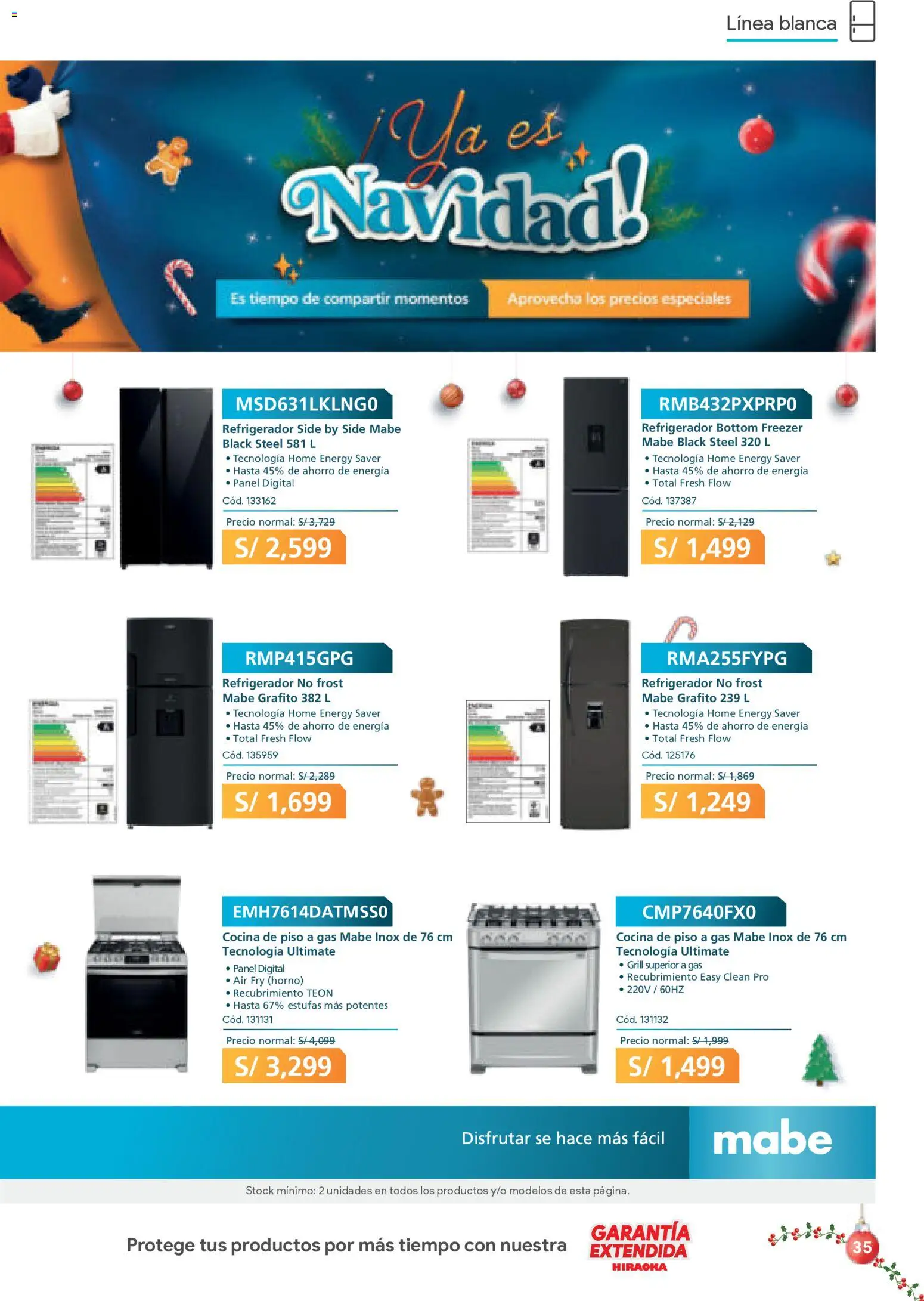 Catálogo Hiraoka válido desde 06.12.2025 | Página: 35 | Productos: Refrigerador, Horno, Cocina